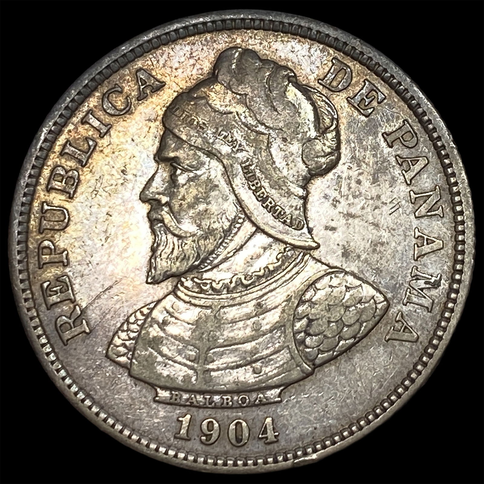 1904 Panama Silver 25 Centesimos NEARLY UNCIRCULATED (1 of 2)