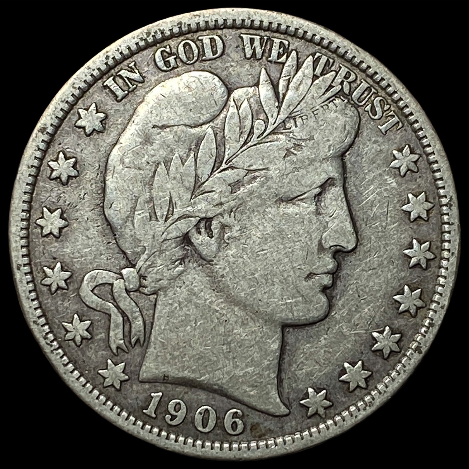 1906 Silver Half Dollar (Barber) LIGHTLY CIRCULATED: 1906 Silver Half Dollar (Barber) LIGHTLY CIRCULATED