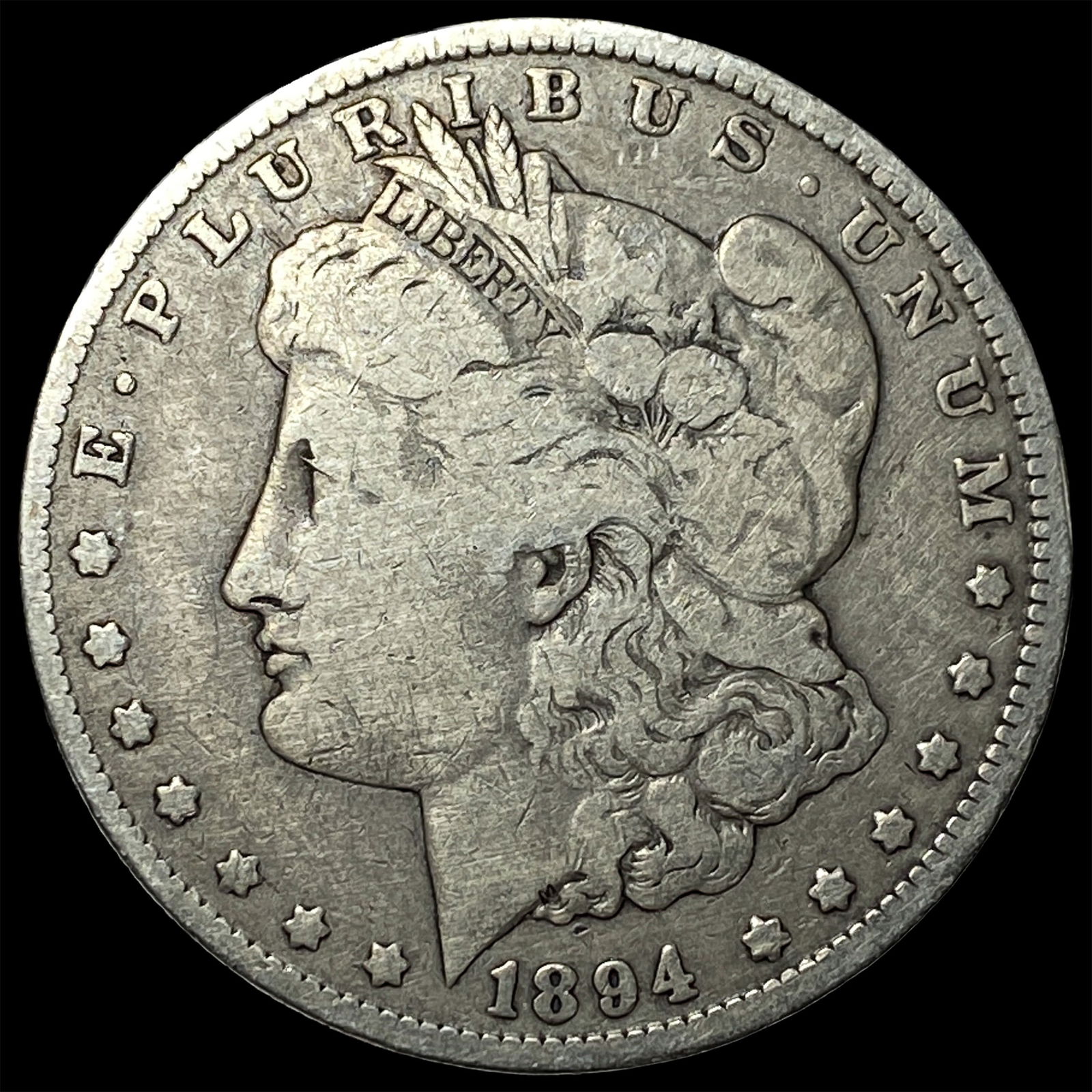 1894-O Silver Morgan Dollar ABOUT UNCIRCULATED (1 of 2)