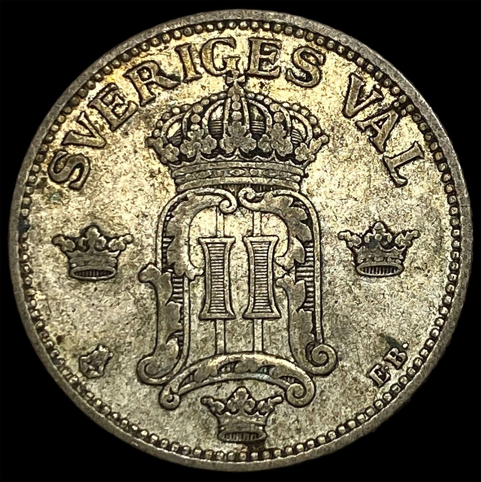 1906 Sweden Silver 50 Ore NEARLY UNCIRCULATED: 1906 Sweden Silver 50 Ore NEARLY UNCIRCULATED