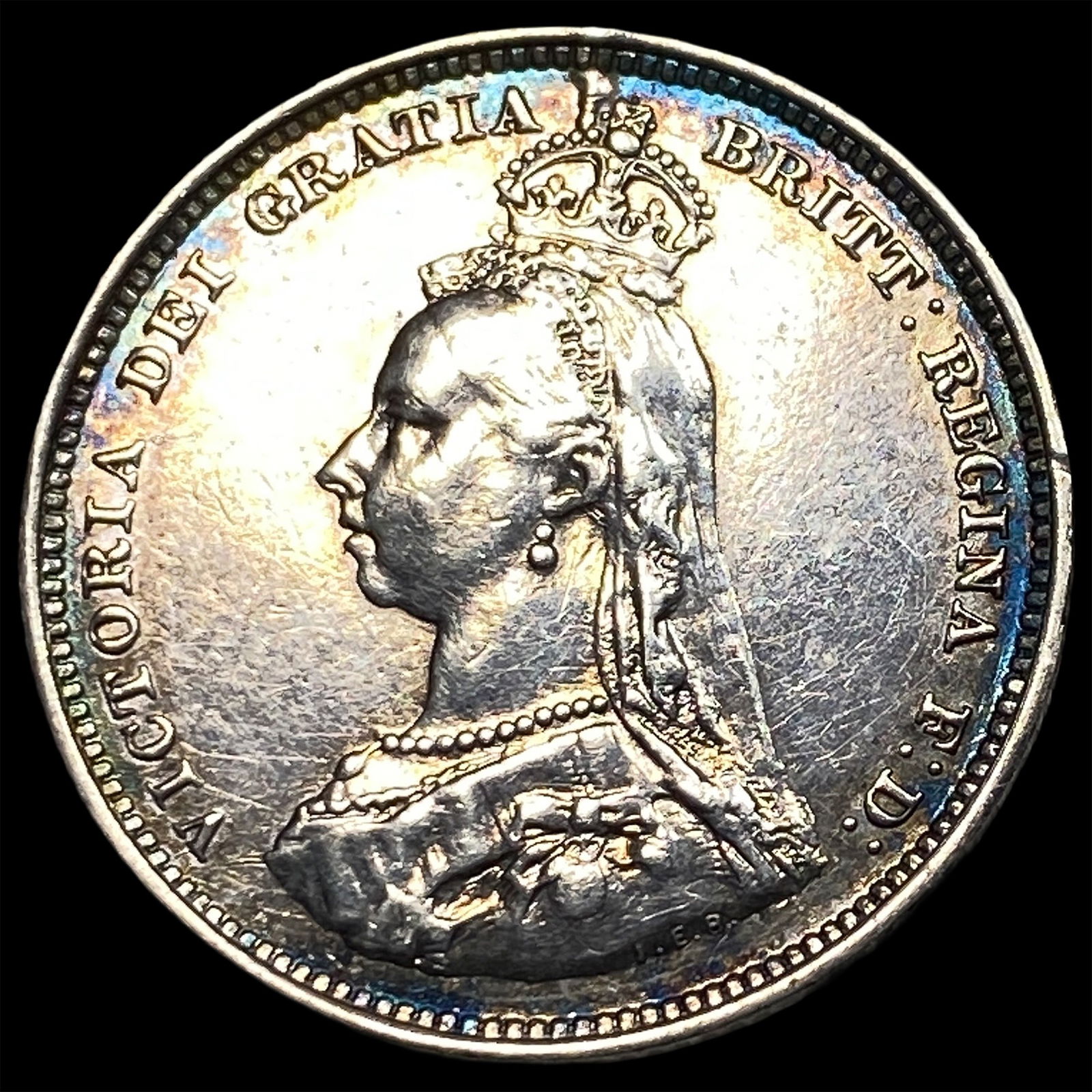 1887 Great Britain Silver Shilling CLOSELY UNCIRCULATED: 1887 Great Britain Silver Shilling CLOSELY UNCIRCULATED