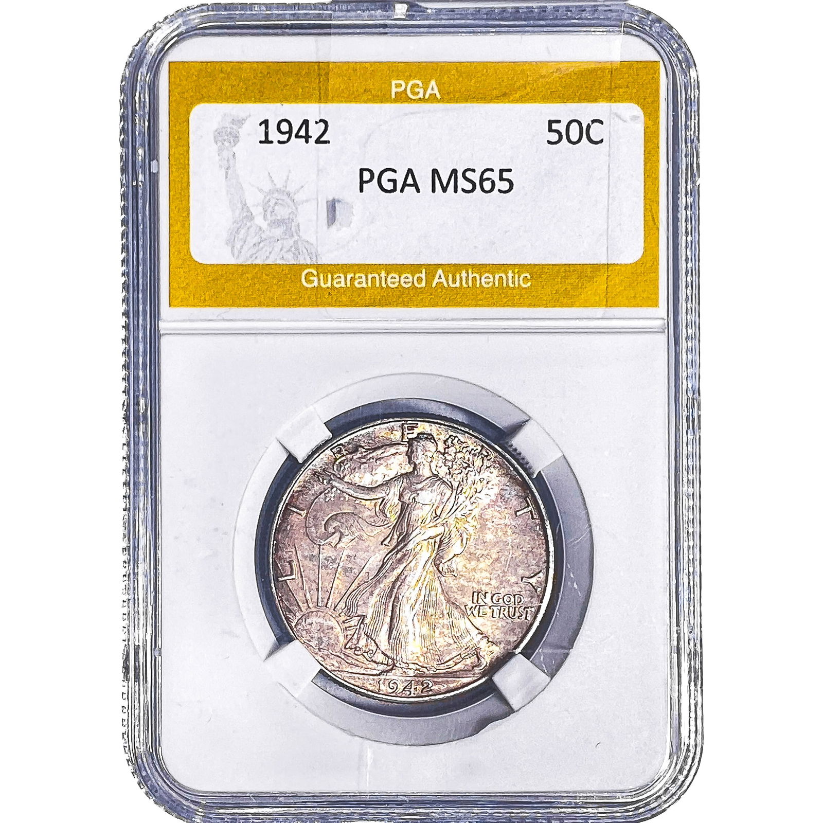 1942 Walking Liberty Half Dollar PGA MS65: 1942 Walking Liberty Half Dollar PGA MS65