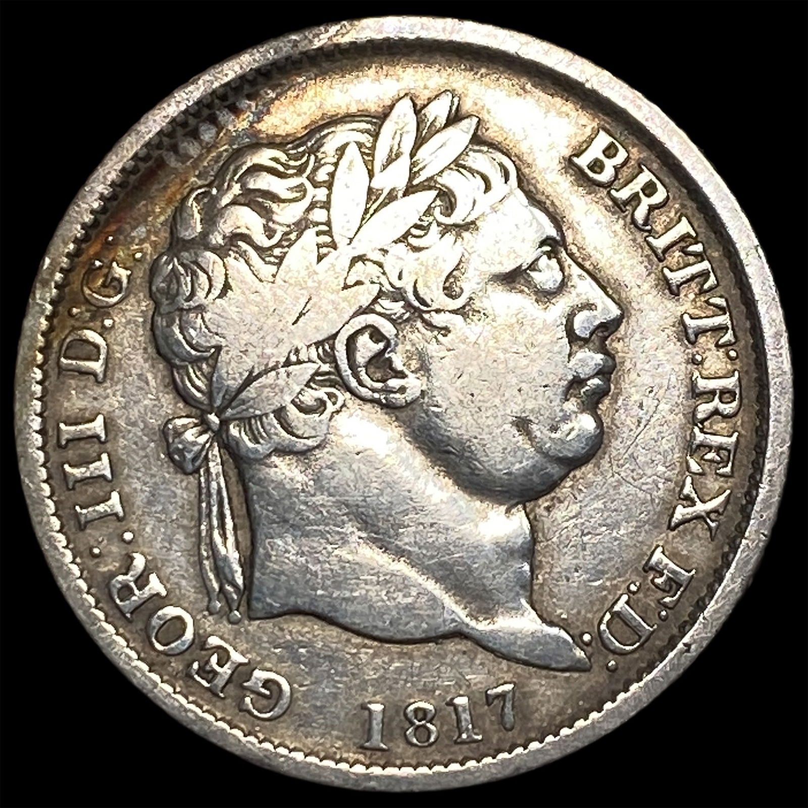 1817 Great Britain Silver Shilling CLOSELY UNCIRCULATED: 1817 Great Britain Silver Shilling CLOSELY UNCIRCULATED