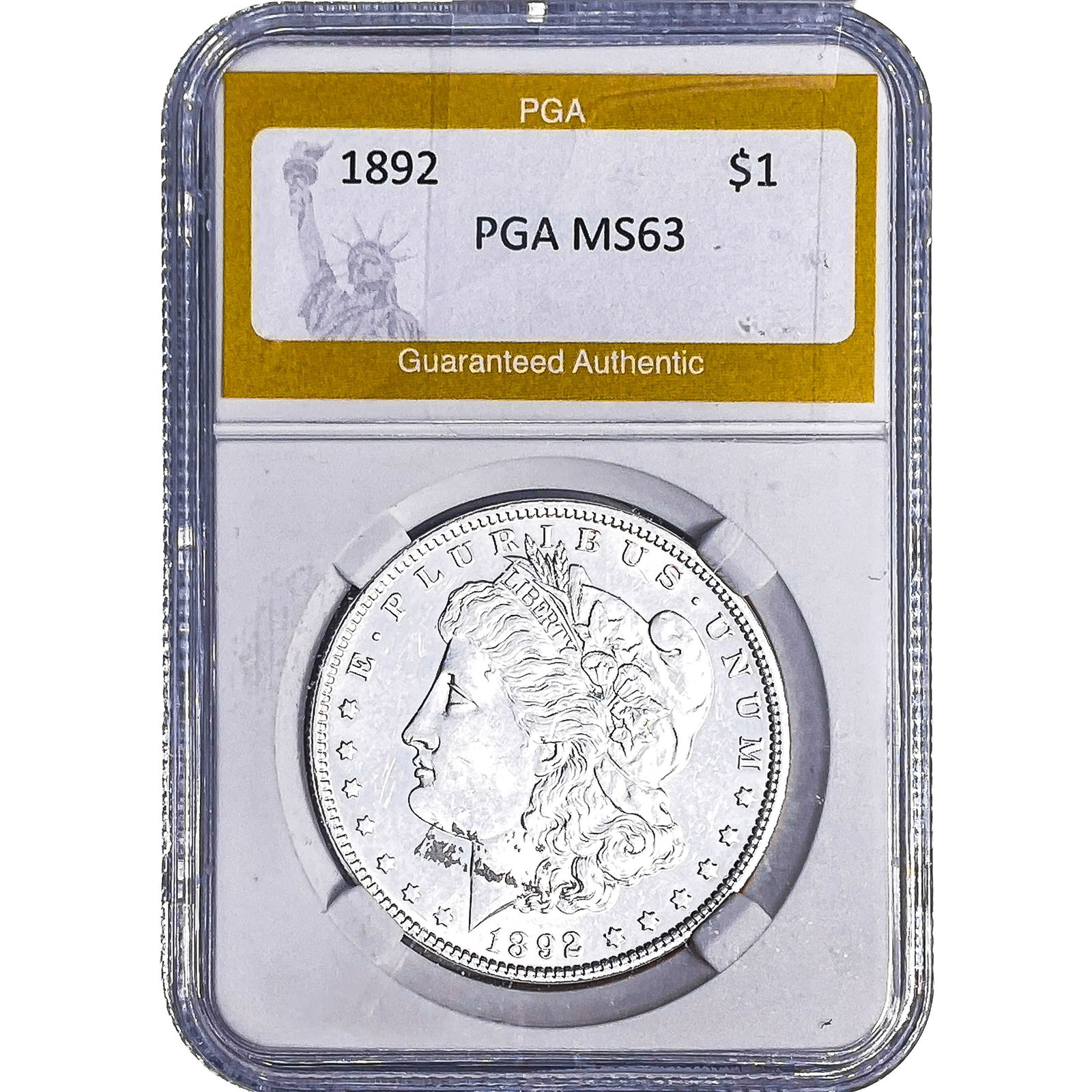 1892 Morgan Silver Dollar PGA MS63: 1892 Morgan Silver Dollar PGA MS63