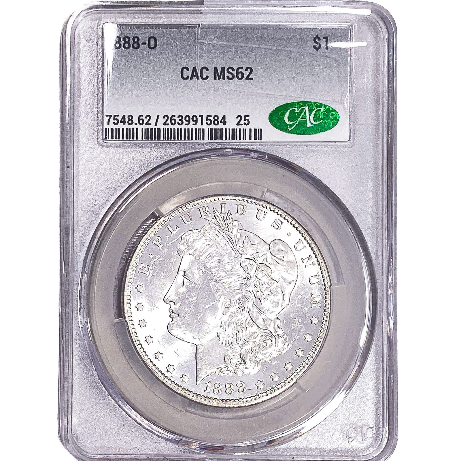 1888-O Morgan Silver Dollar CAC MS62: 1888-O Morgan Silver Dollar CAC MS62