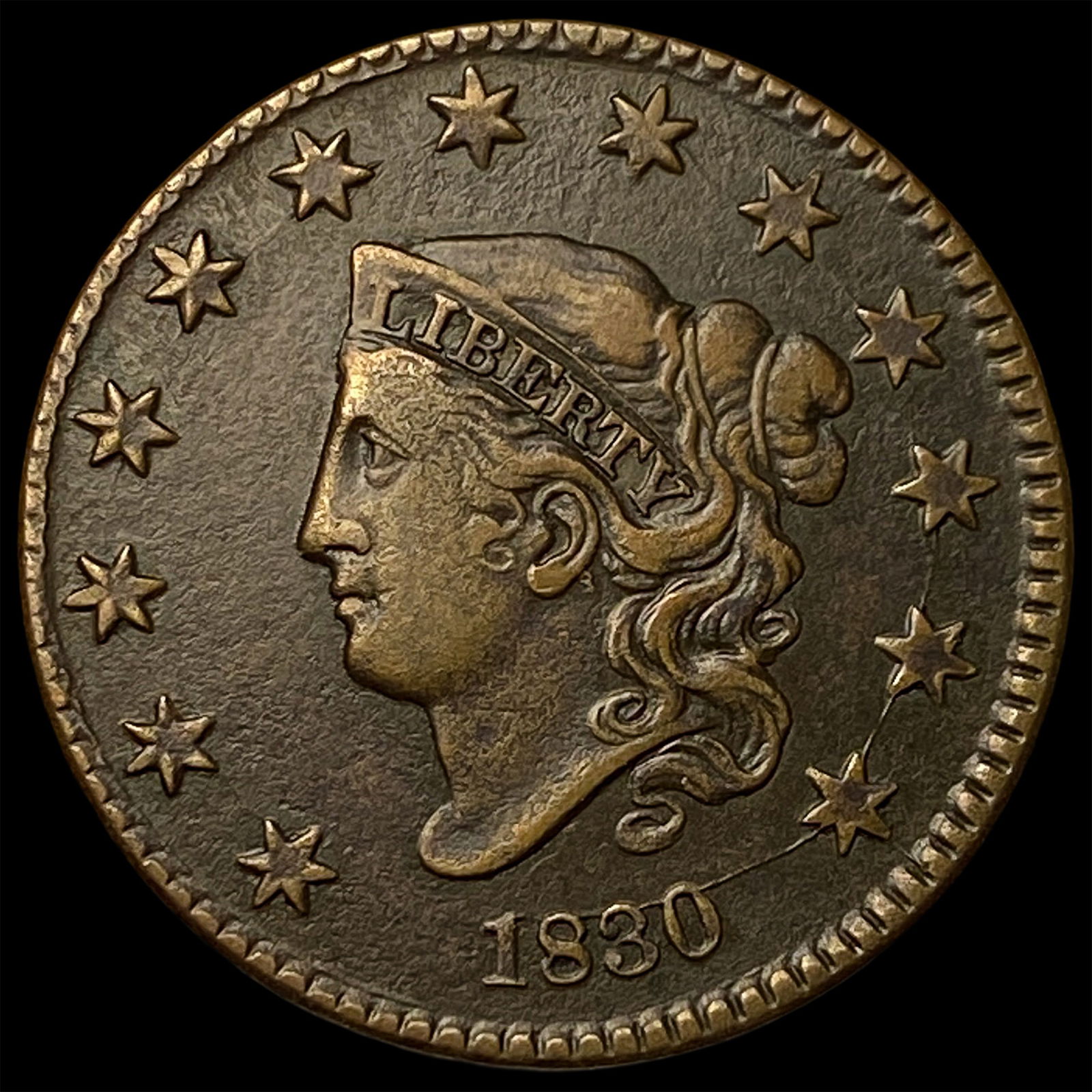 1830 Coronet Head Large Cent CLOSELY UNCIRCULATED (1 of 2)