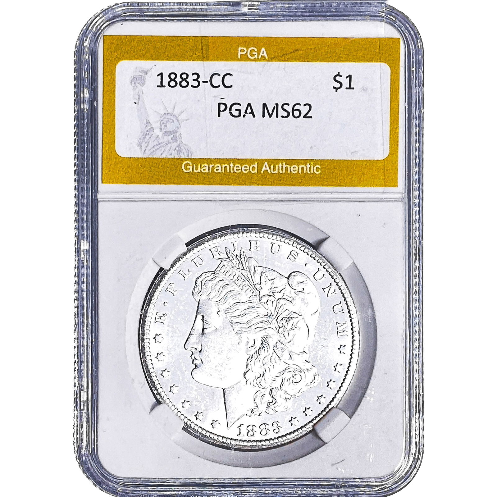1883-CC Morgan Silver Dollar PGA MS62: 1883-CC Morgan Silver Dollar PGA MS62