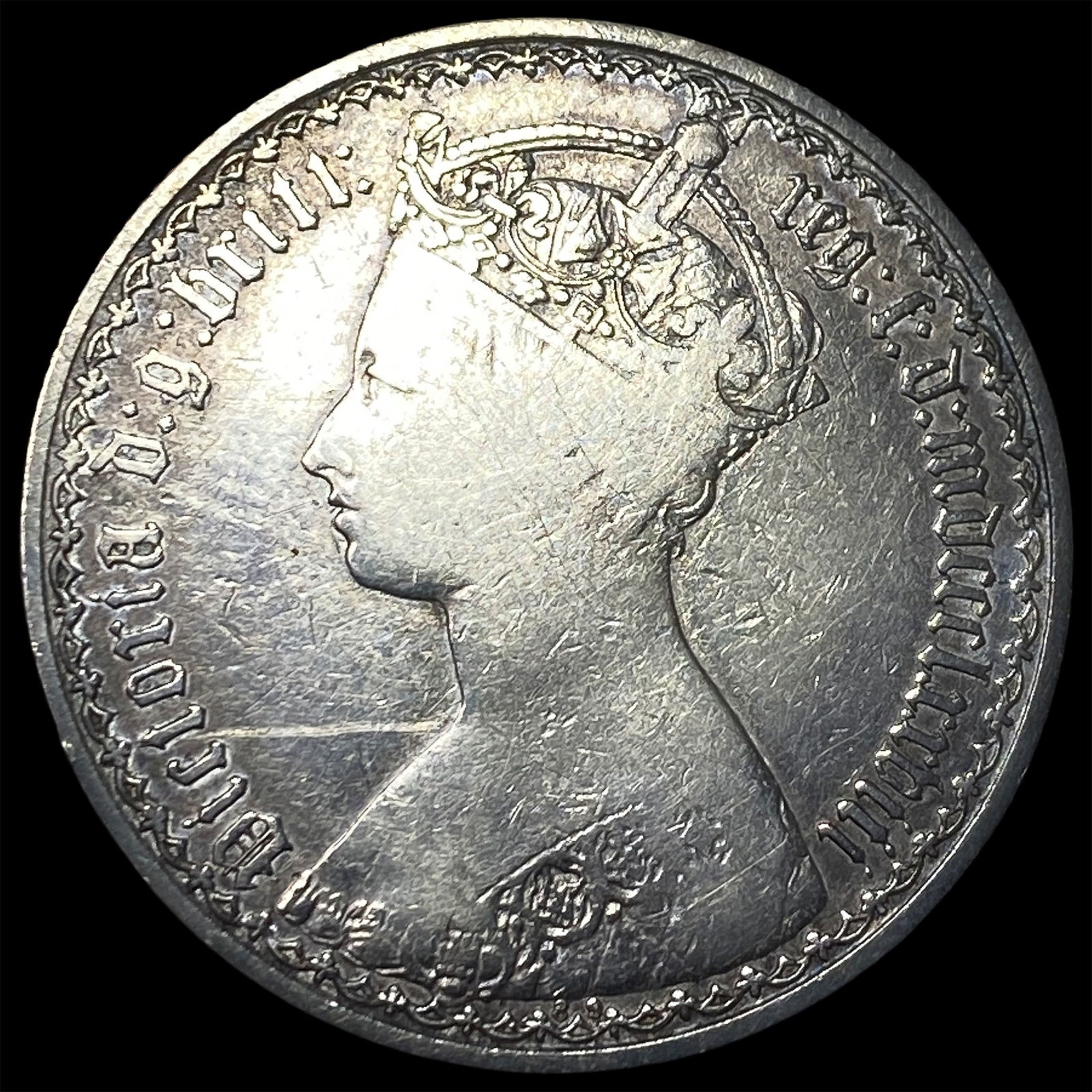 1877 Great Britain Silver Florin ABOUT UNCIRCULATED: 1877 Great Britain Silver Florin ABOUT UNCIRCULATED