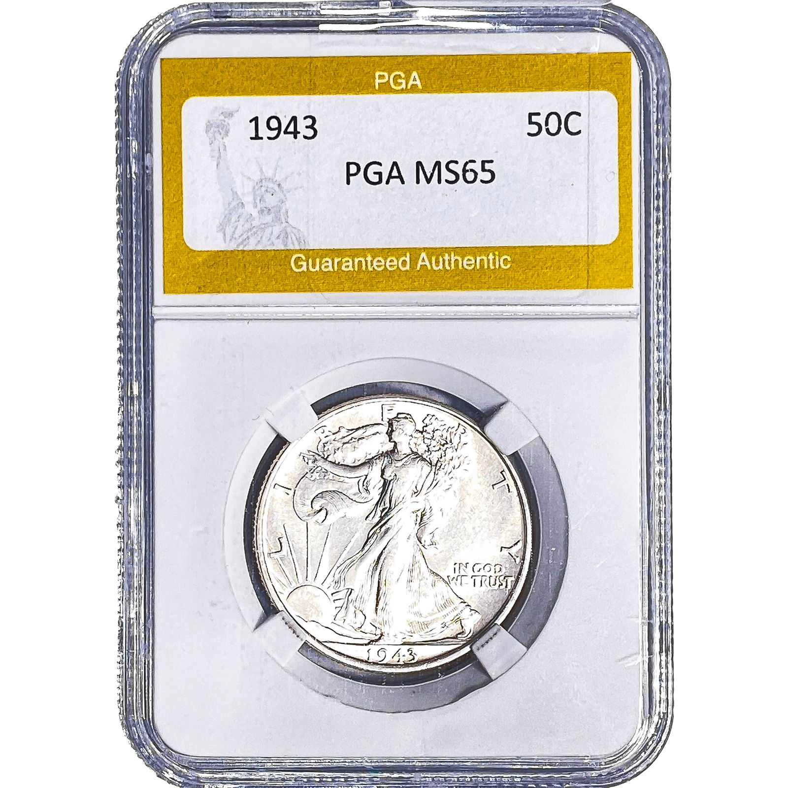 1943 Walking Liberty Half Dollar PGA MS65: 1943 Walking Liberty Half Dollar PGA MS65