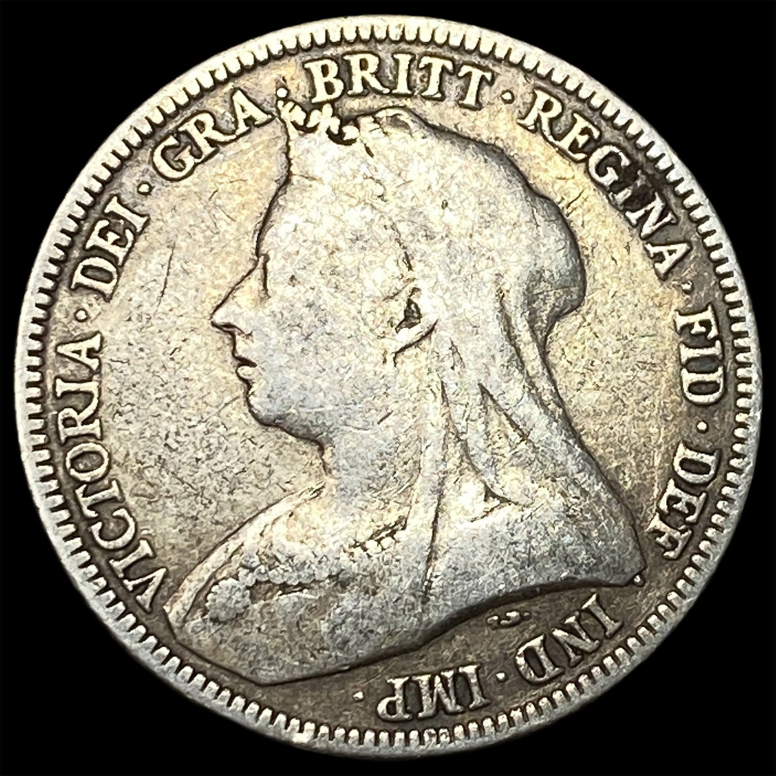 1893 Great Britain Silver Shilling ABOUT UNCIRCULATED: 1893 Great Britain Silver Shilling ABOUT UNCIRCULATED
