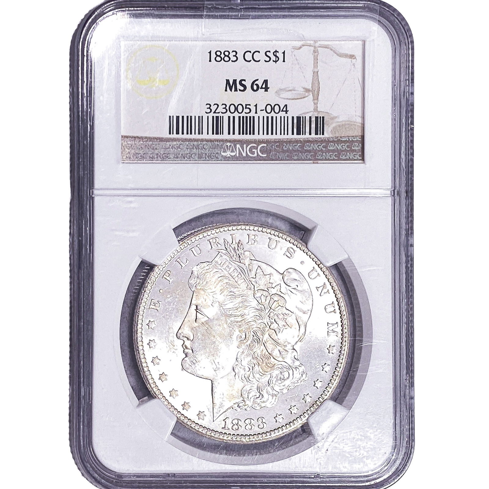 1883-CC Morgan Silver Dollar NGC MS64: 1883-CC Morgan Silver Dollar NGC MS64