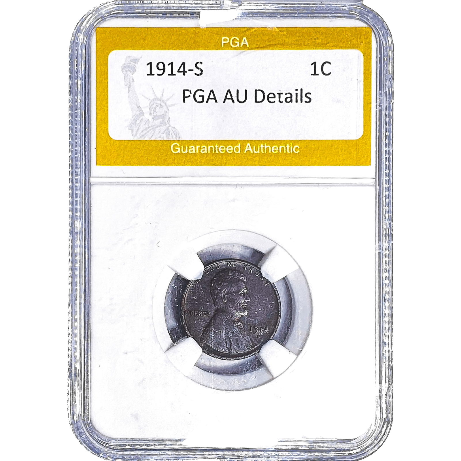 1914-S Wheat Cent PGA AU Details: 1914-S Wheat Cent PGA AU Details