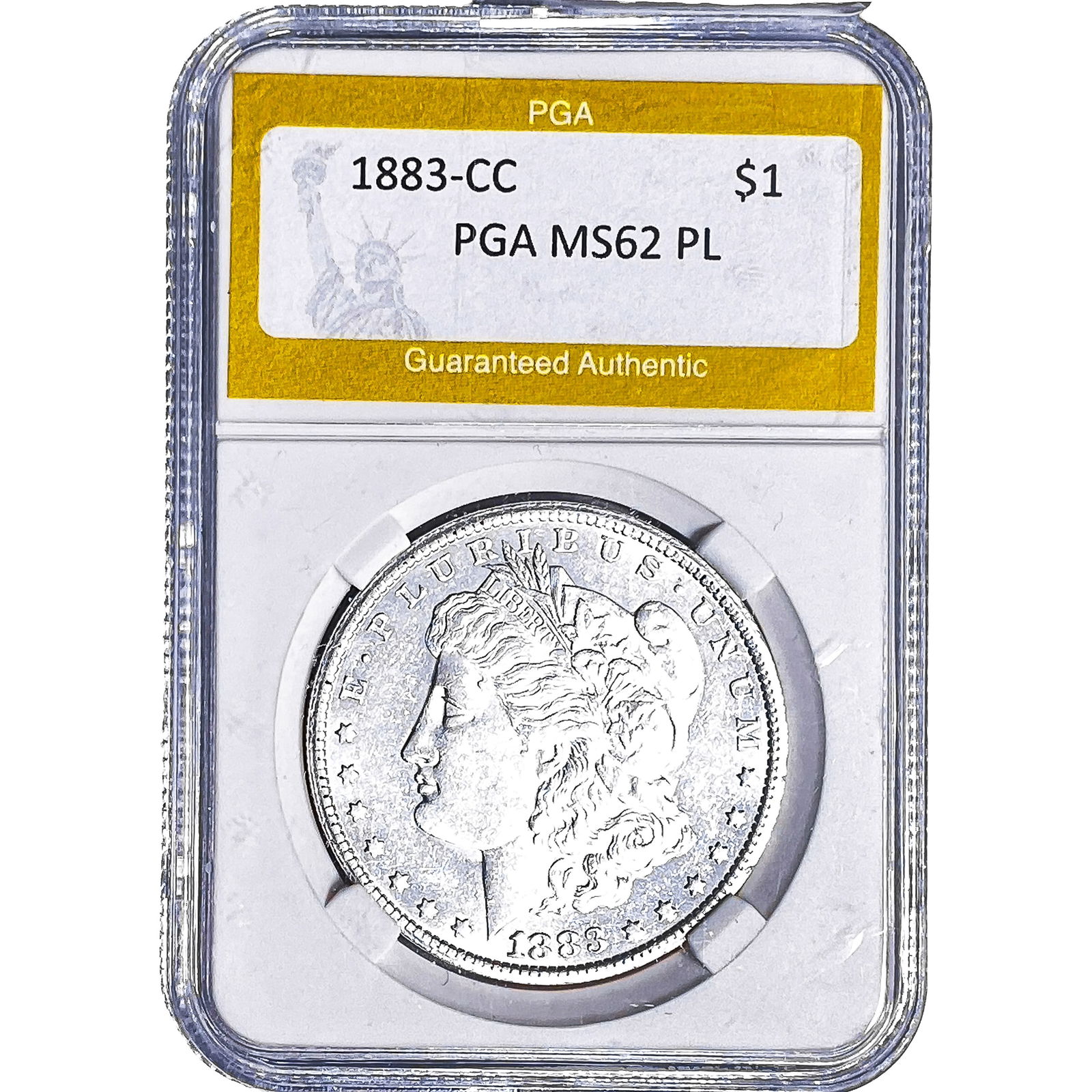 1883-CC Morgan Silver Dollar PGA MS62 PL: 1883-CC Morgan Silver Dollar PGA MS62 PL