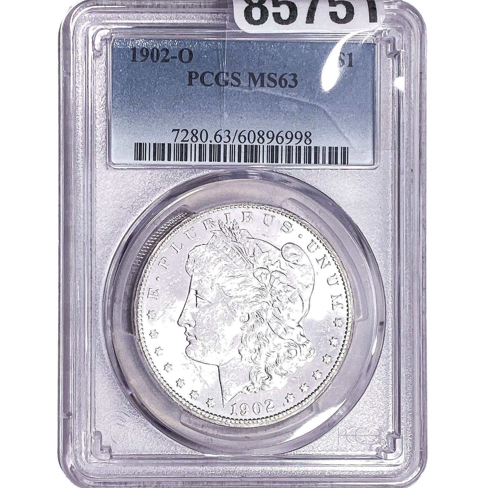 1902-O Morgan Silver Dollar PCGS MS63: 1902-O Morgan Silver Dollar PCGS MS63