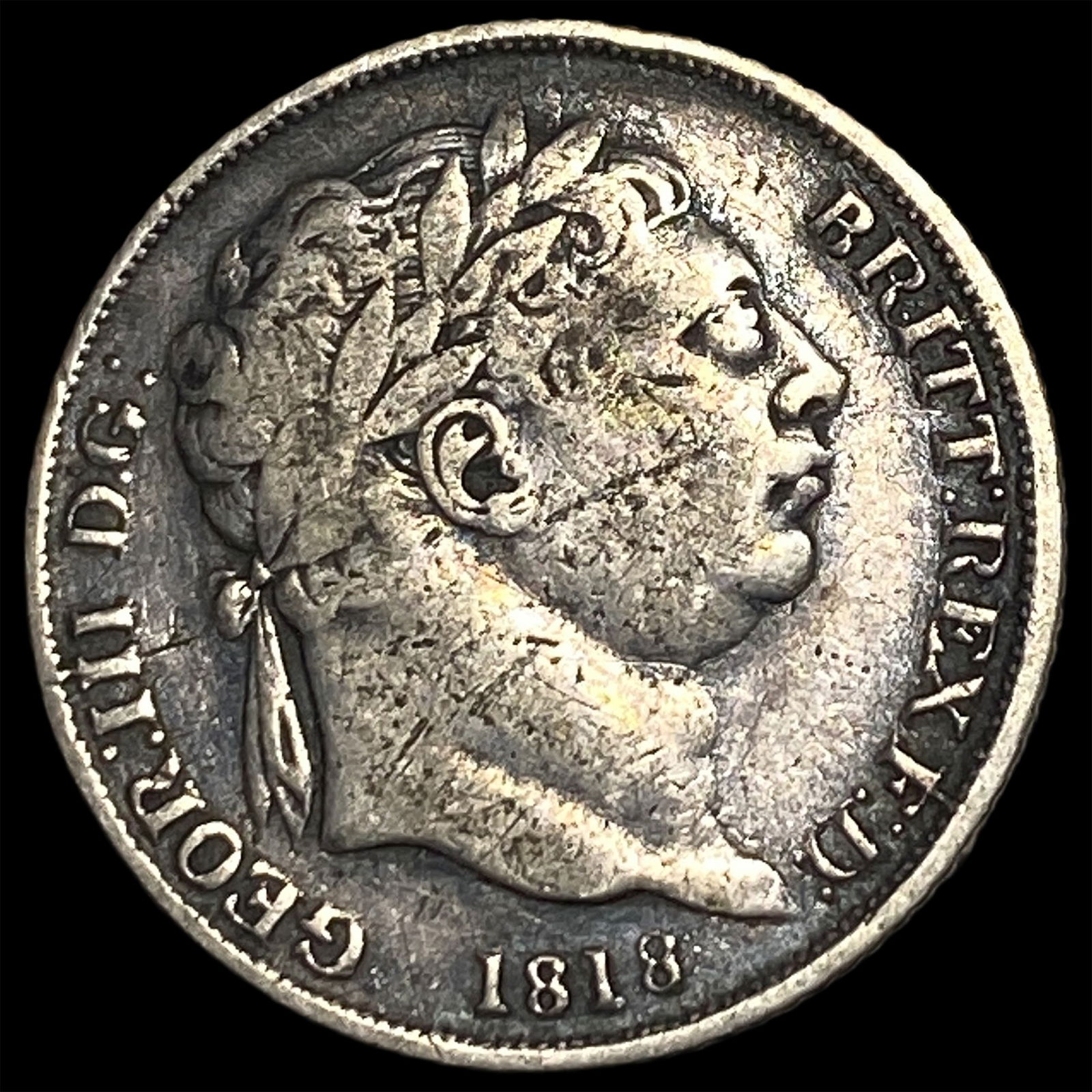 1818 Great Britain Silver 6 Pence NEARLY UNCIRCULATED: 1818 Great Britain Silver 6 Pence NEARLY UNCIRCULATED