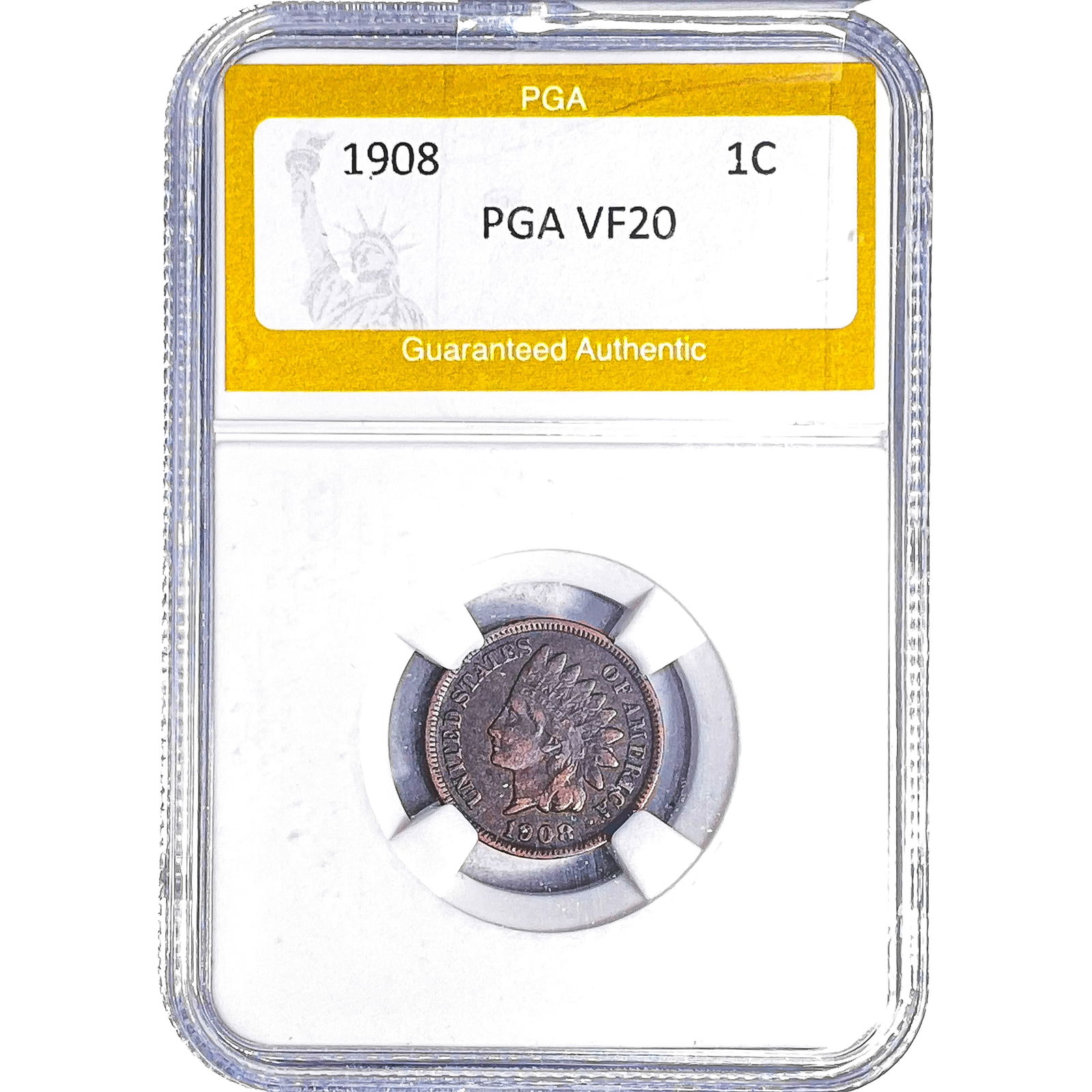 1908 Indian Head Cent PGA VF20: 1908 Indian Head Cent PGA VF20