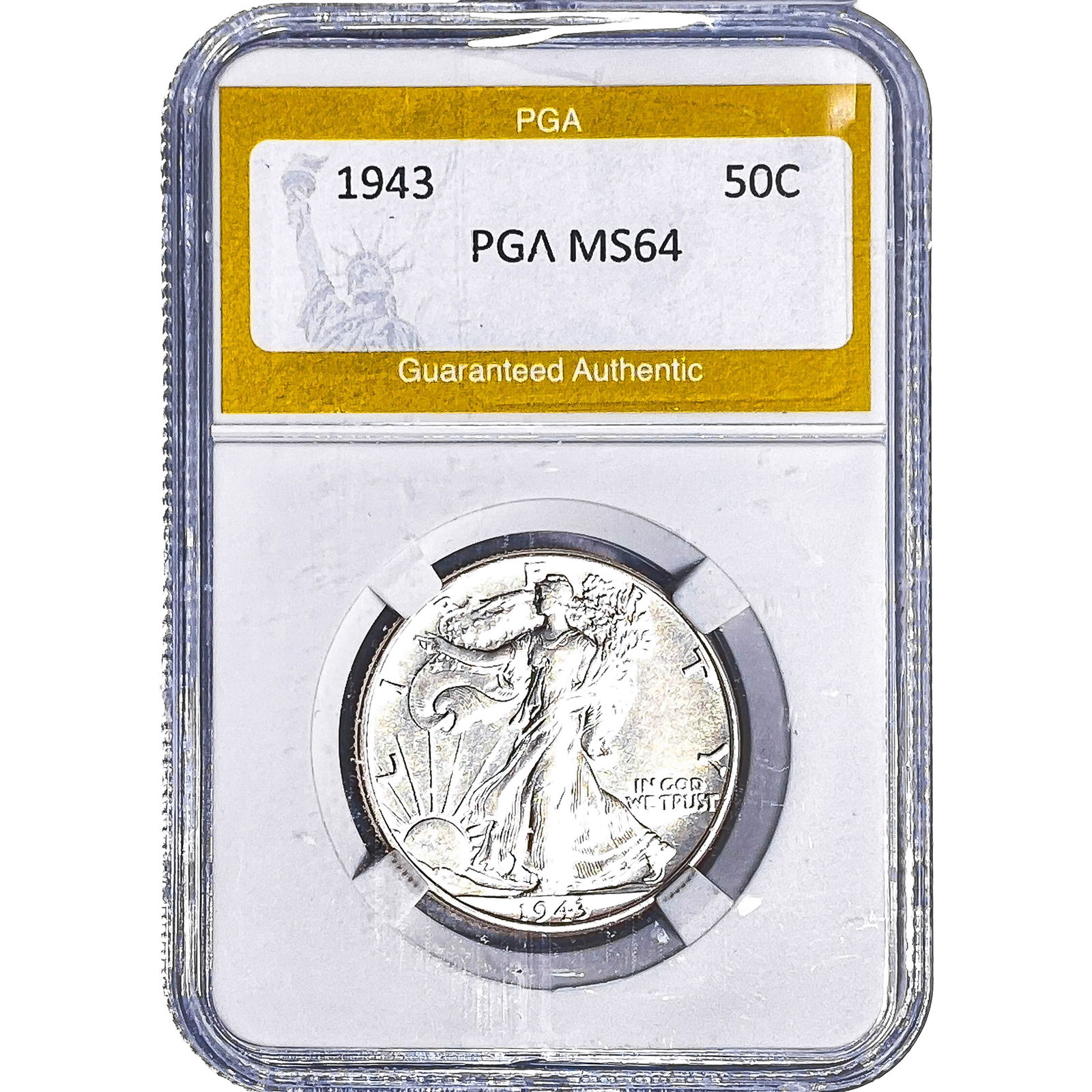 1943 Walking Liberty Half Dollar PGA MS64: 1943 Walking Liberty Half Dollar PGA MS64