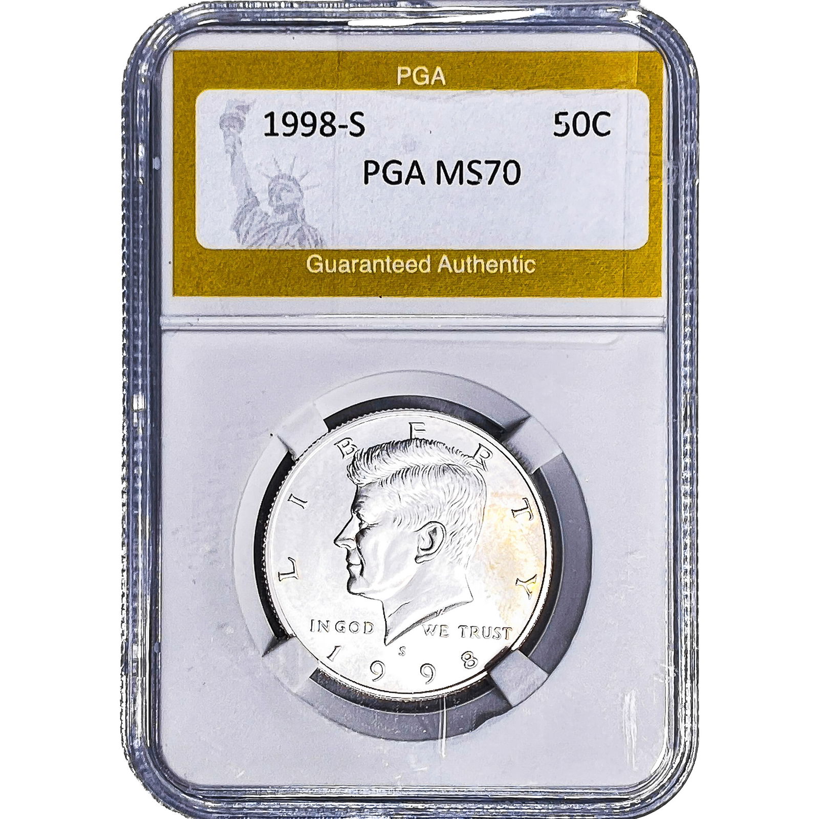 1998-S Kennedy Half Dollar PGA MS70: 1998-S Kennedy Half Dollar PGA MS70