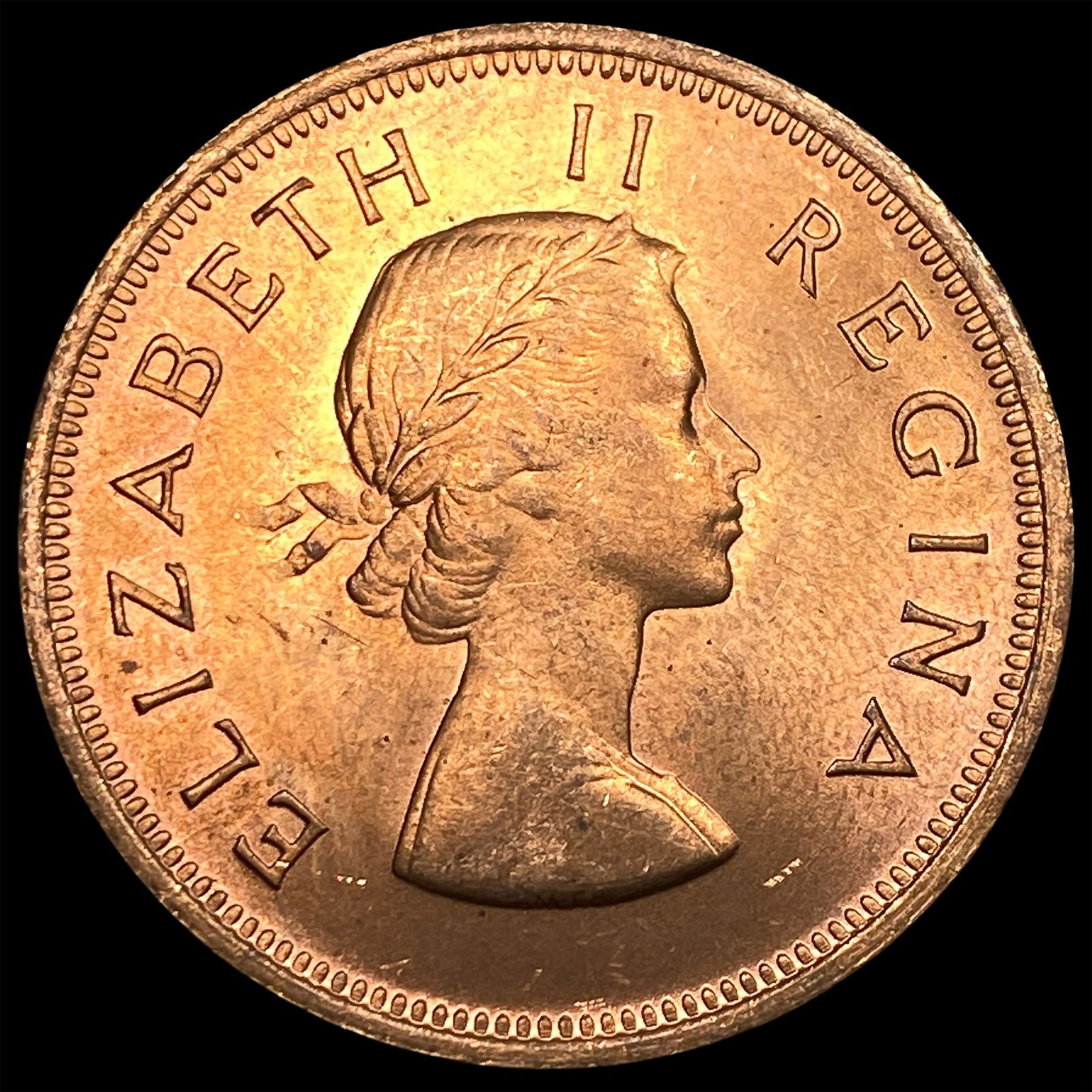 1960 South Africa Copper Penny RD GEM BU: 1960 South Africa Copper Penny RD GEM BU