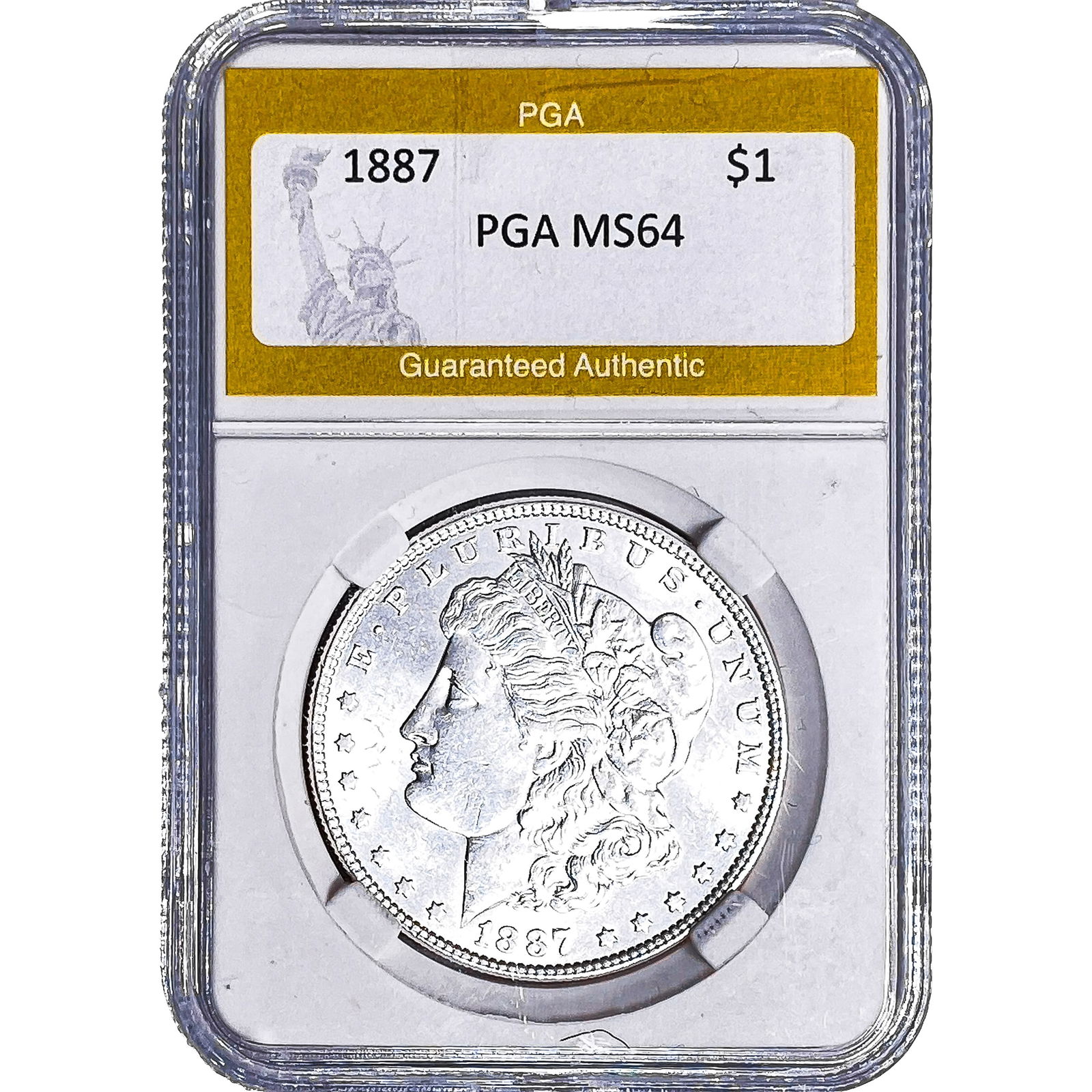 1887 Morgan Silver Dollar PGA MS64: 1887 Morgan Silver Dollar PGA MS64