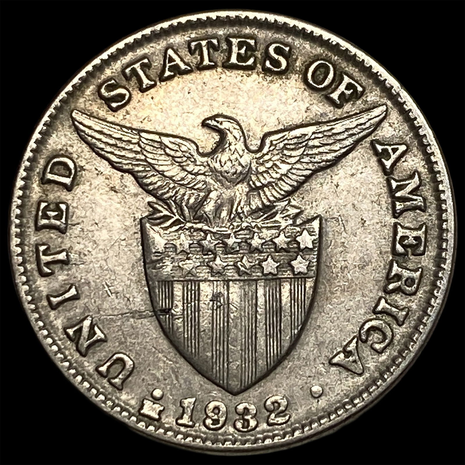 1932-M U.S. Philippines Nickel 5 Centavos NEARLY UNCIRCULATED: 1932-M U.S. Philippines Nickel 5 Centavos NEARLY UNCIRCULATED