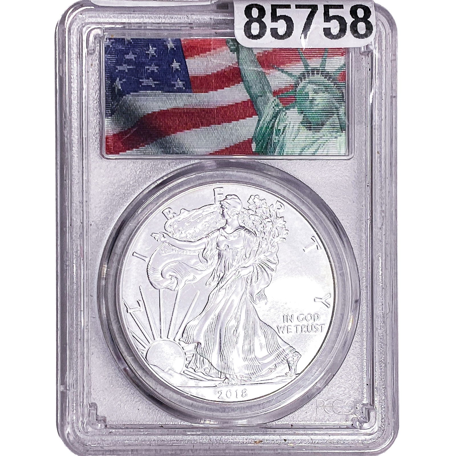 2018 Silver Eagle PCGS MS70: 2018 Silver Eagle PCGS MS70