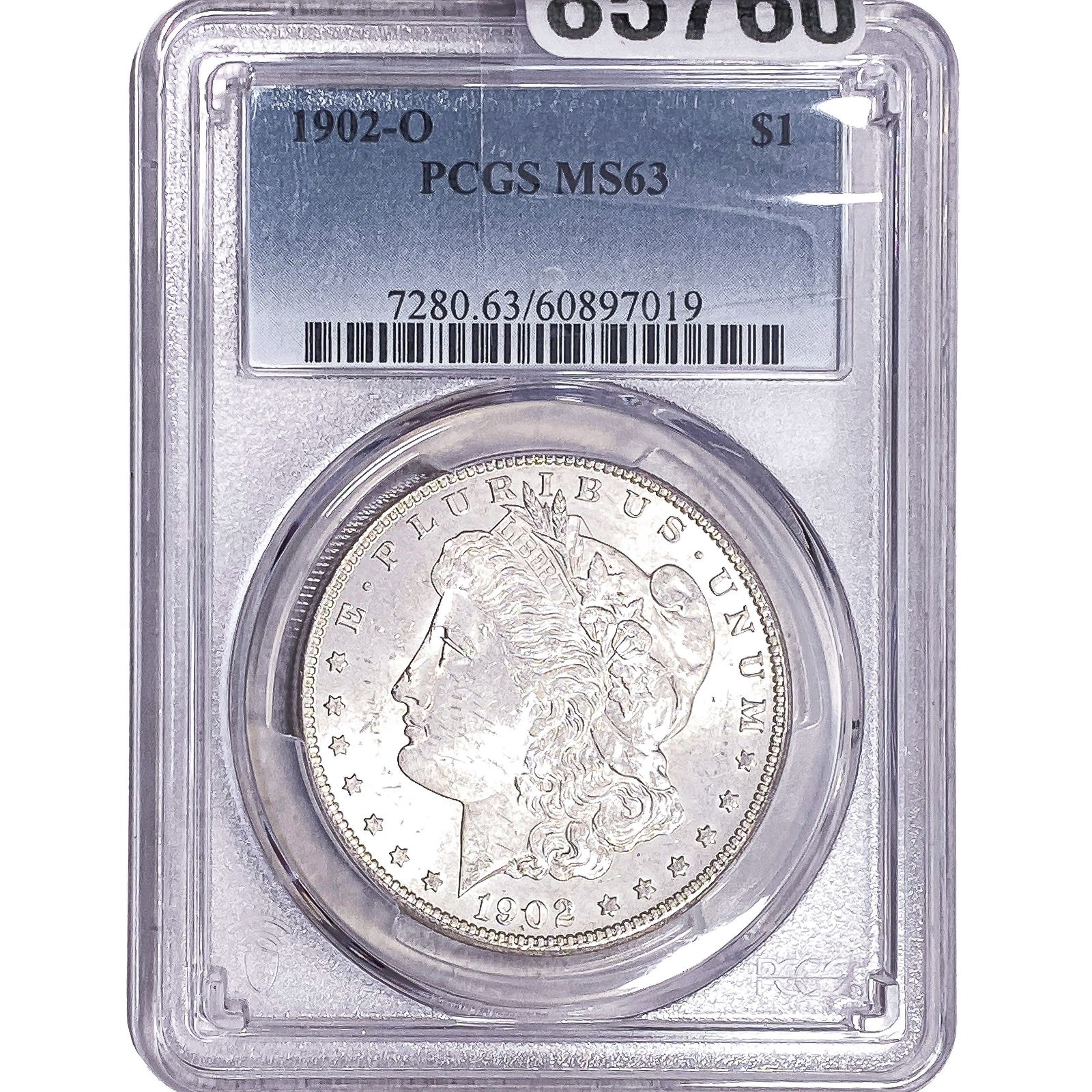 1902-O Morgan Silver Dollar PCGS MS63: 1902-O Morgan Silver Dollar PCGS MS63