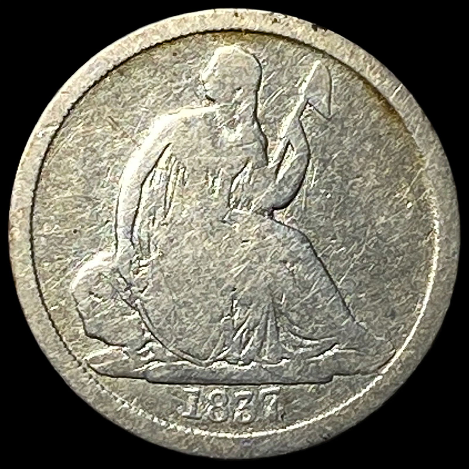 1877 Seated Liberty Dime NICELY CIRCULATED (1 of 2)