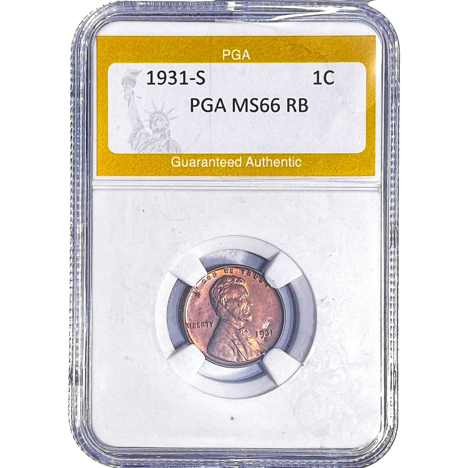 1931-S Wheat Cent PGA MS66 RB (1 of 2)