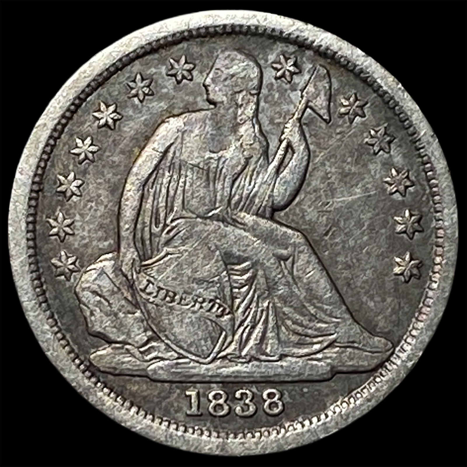 1838 Seated Liberty Dime LIGHTLY CIRCULATED (1 of 2)