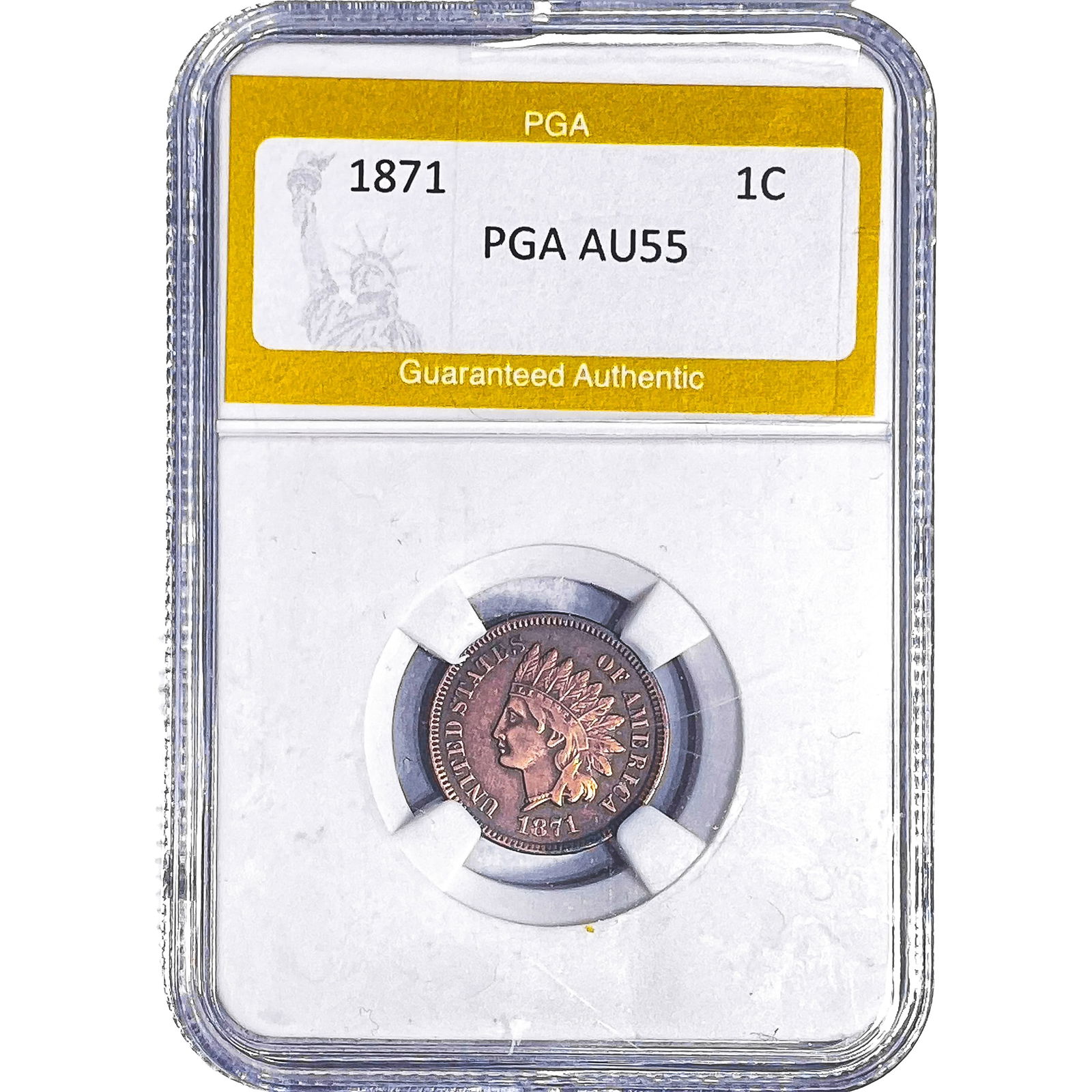 1871 Indian Head Cent PGA AU55: 1871 Indian Head Cent PGA AU55