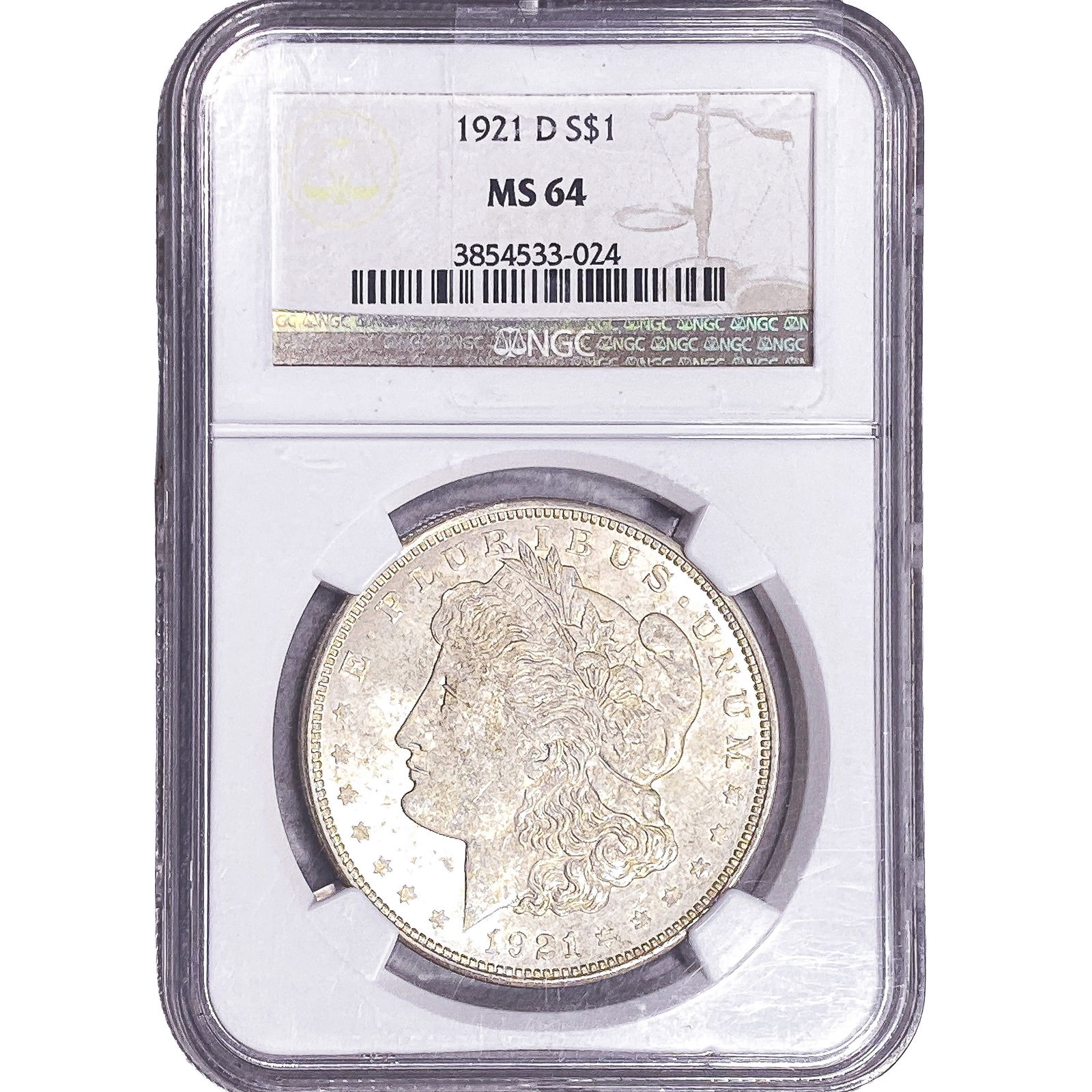 1921-D Morgan Silver Dollar NGC MS64 (1 of 2)