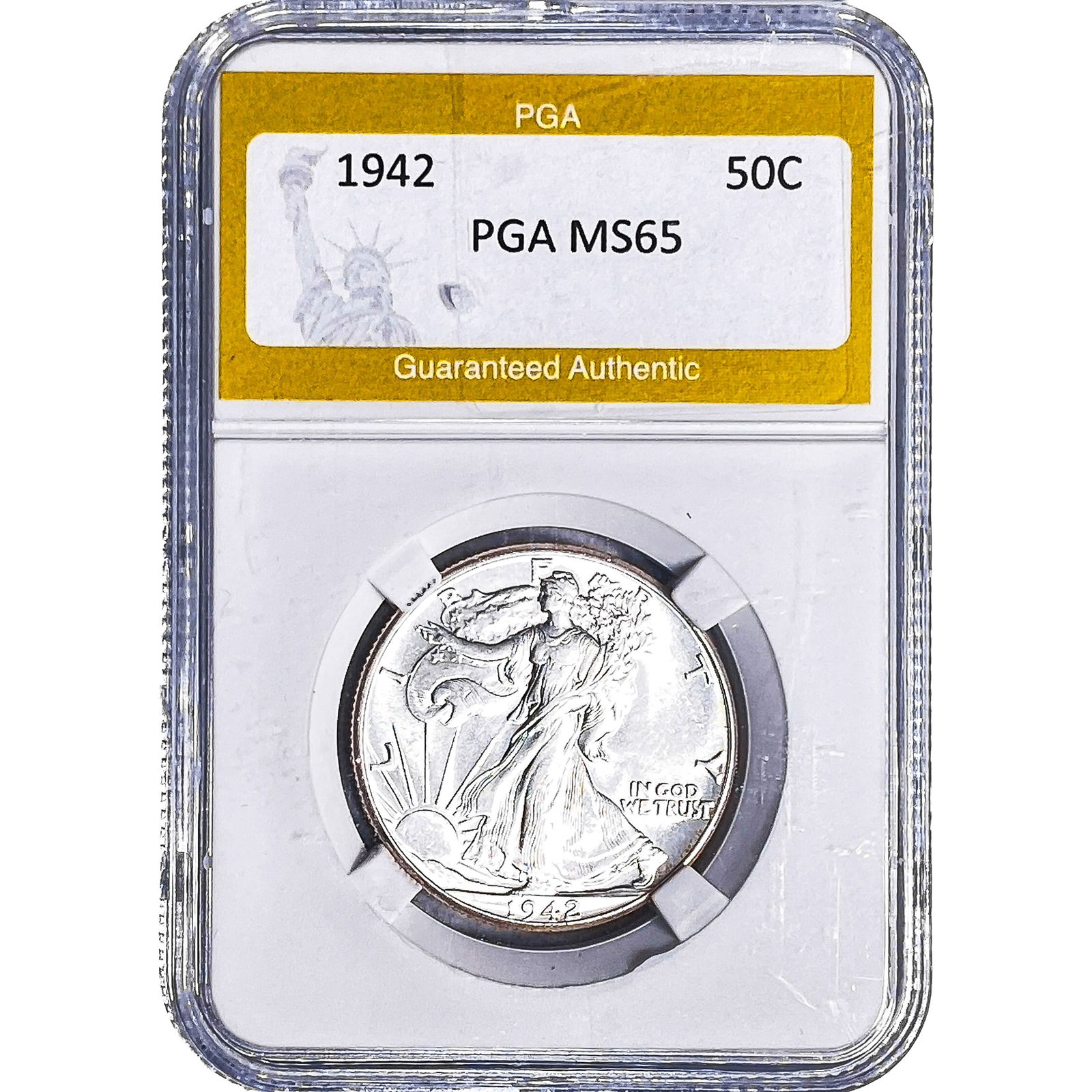 1942 Walking Liberty Half Dollar PGA MS65: 1942 Walking Liberty Half Dollar PGA MS65