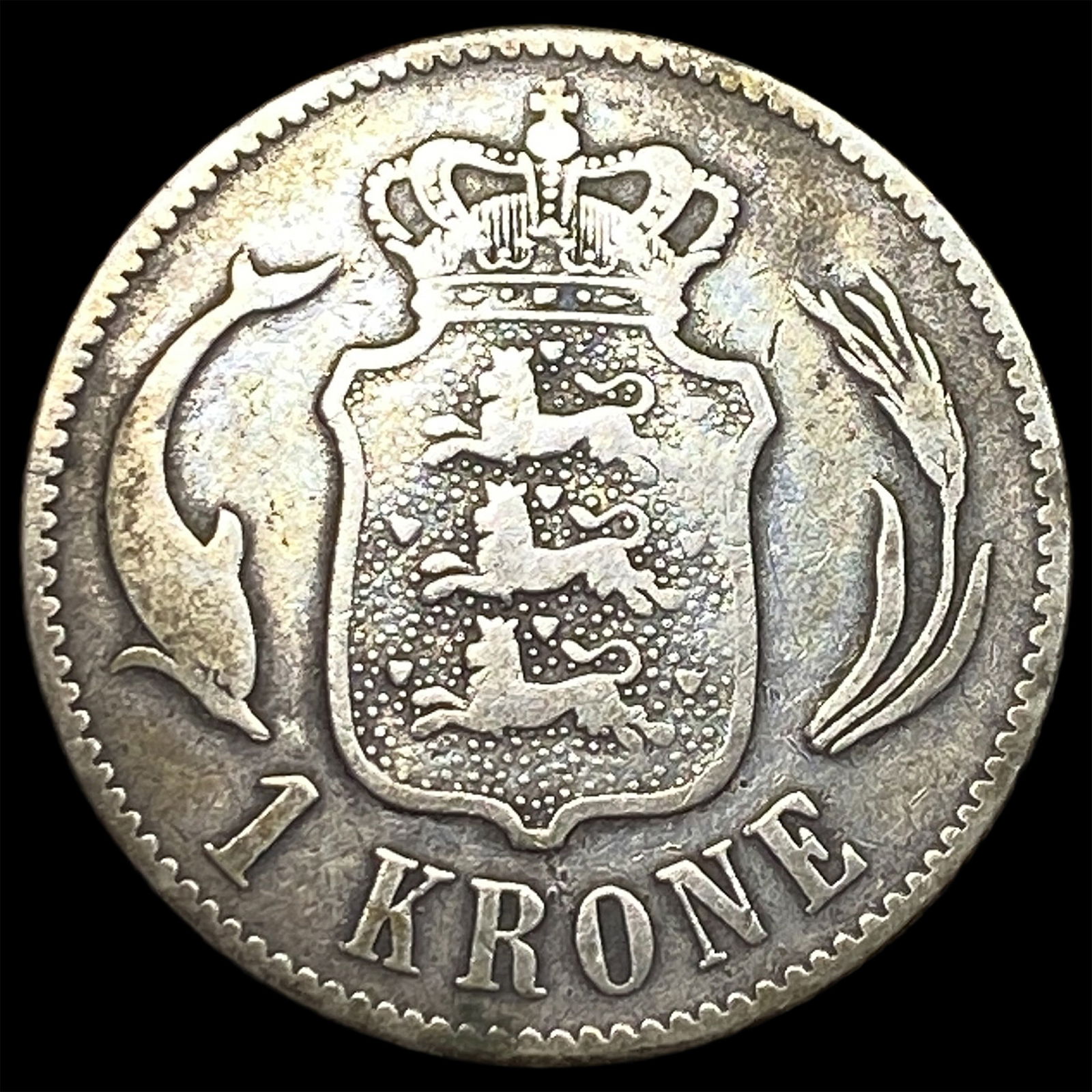 1875 Denmark Silver Krone ABOUT UNCIRCULATED - 2
