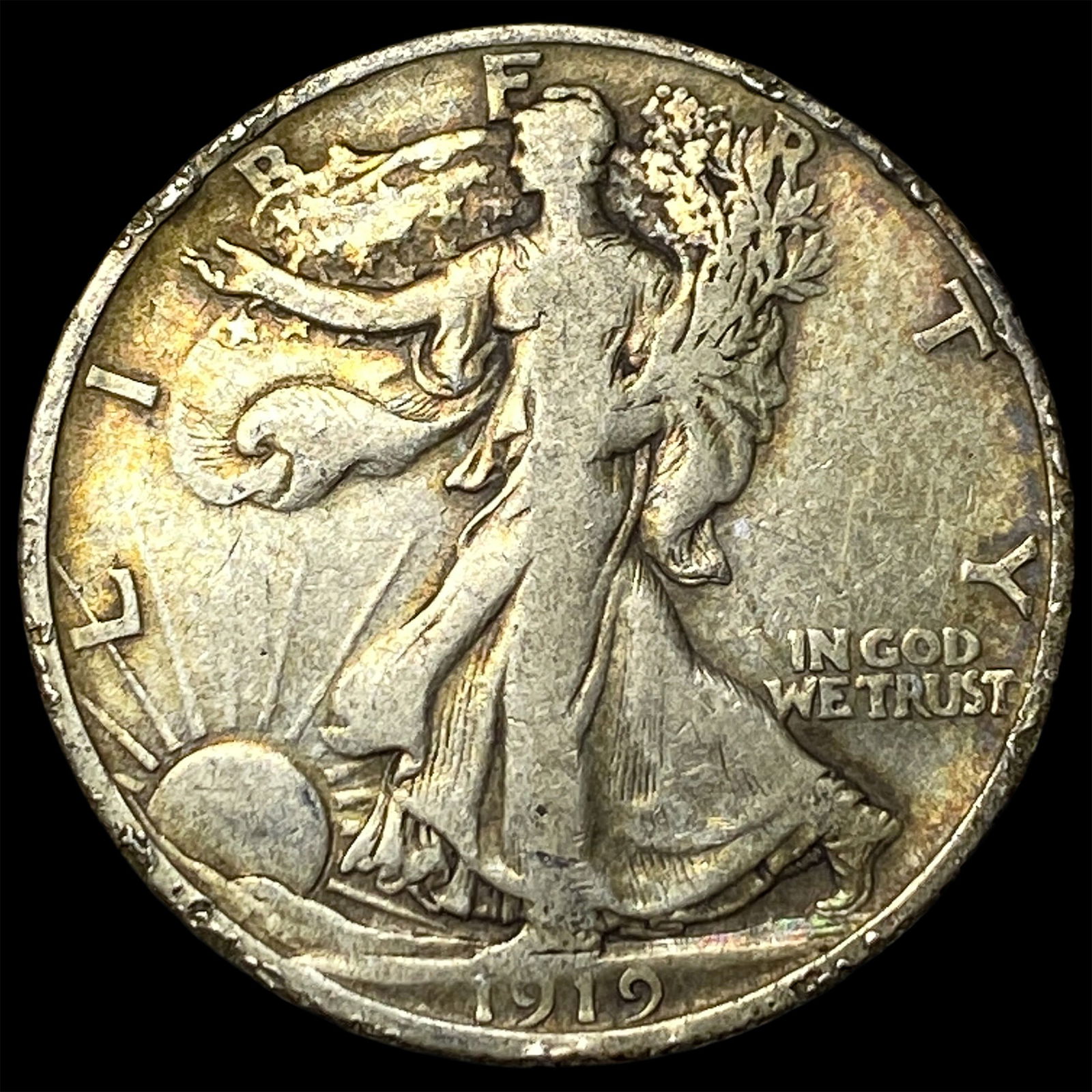 1919-D Silver Half Dollar Walking Liberty NICELY CIRCULATED: 1919-D Silver Half Dollar Walking Liberty NICELY CIRCULATED