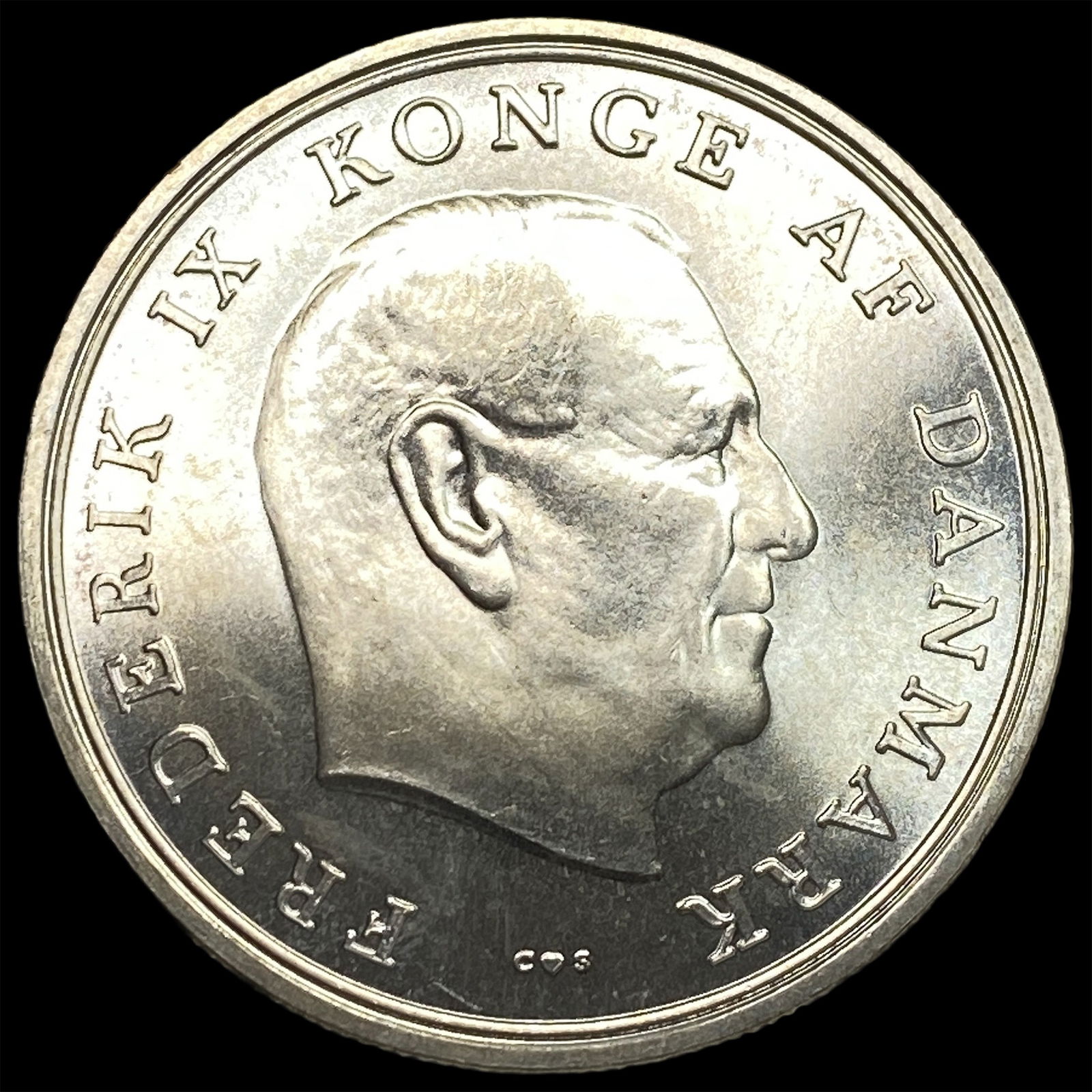 1964 Denmark Silver 5 Kroner GEM BU: 1964 Denmark Silver 5 Kroner GEM BU