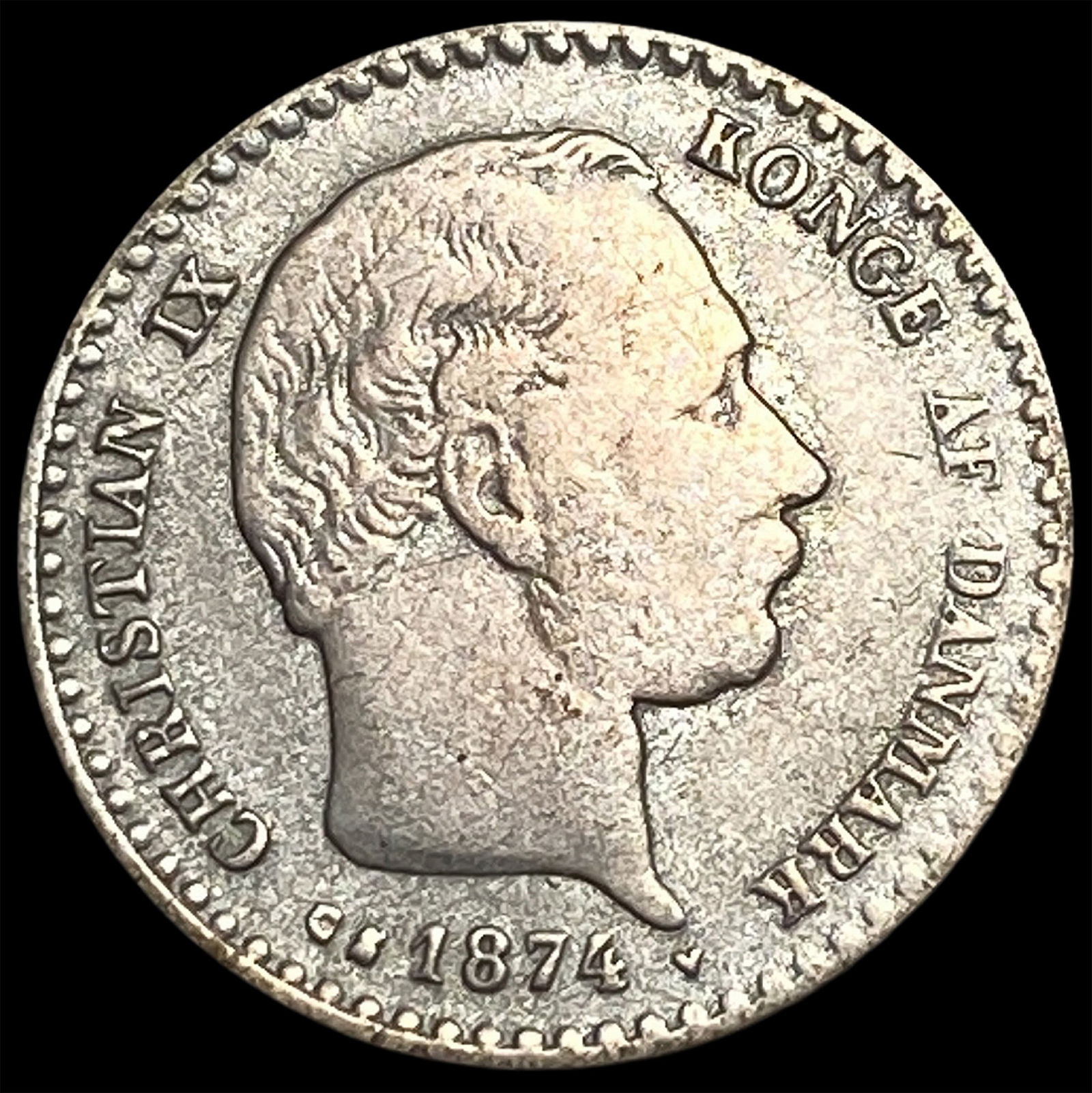 1874 Denmark Silver 10 Ore NEARLY UNCIRCULATED: 1874 Denmark Silver 10 Ore NEARLY UNCIRCULATED