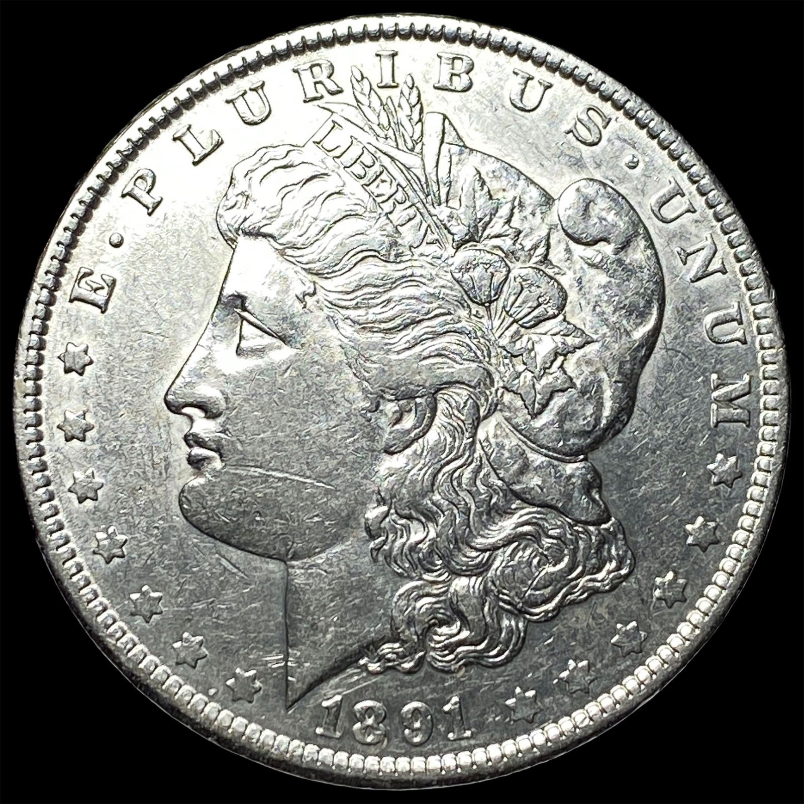 1891 Silver Morgan Dollar CLOSELY UNCIRCULATED: 1891 Silver Morgan Dollar CLOSELY UNCIRCULATED