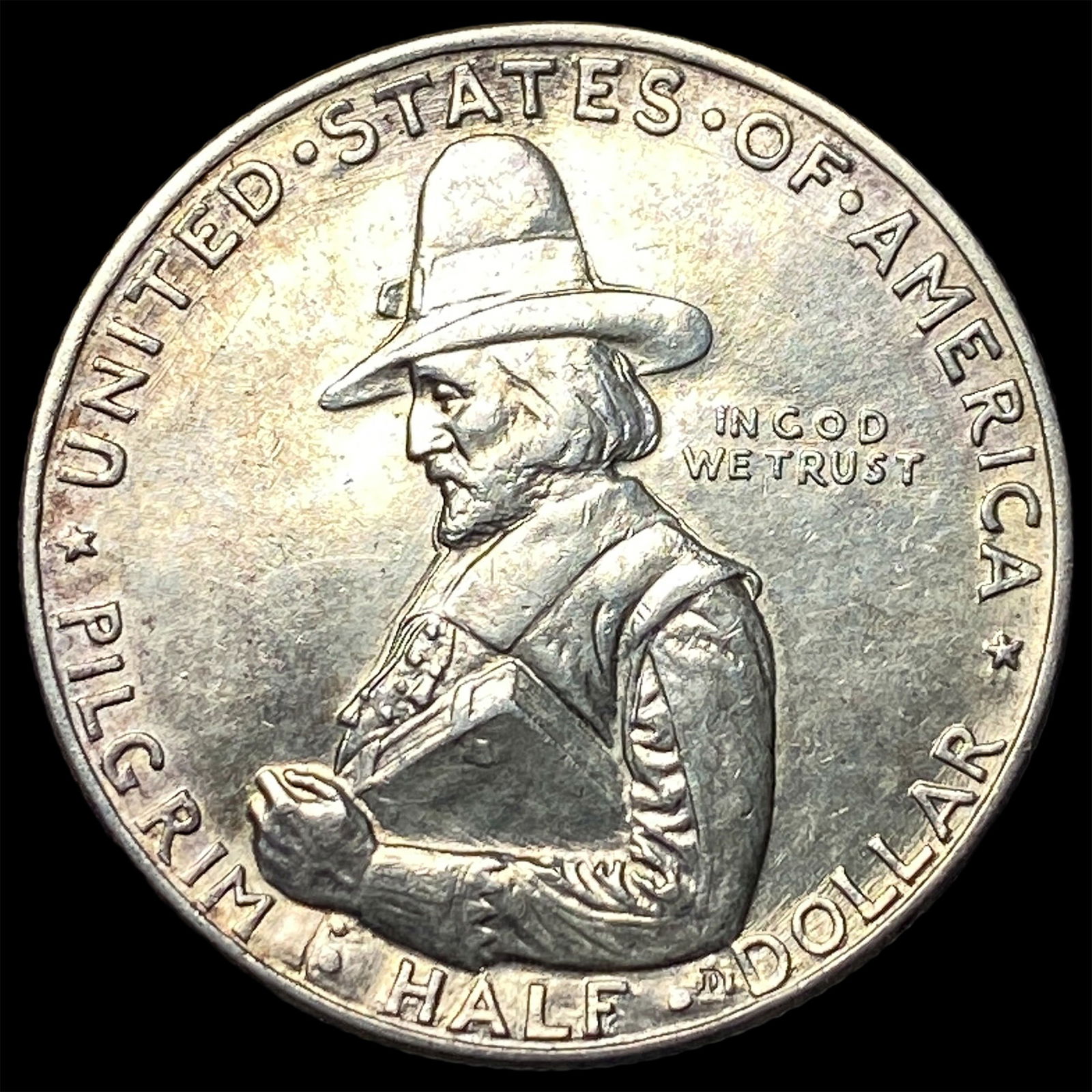 1920 Silver Pilgrim Tercentenary Half Dollar CLOSELY UNCIRCULATED: 1920 Silver Pilgrim Tercentenary Half Dollar CLOSELY UNCIRCULATED