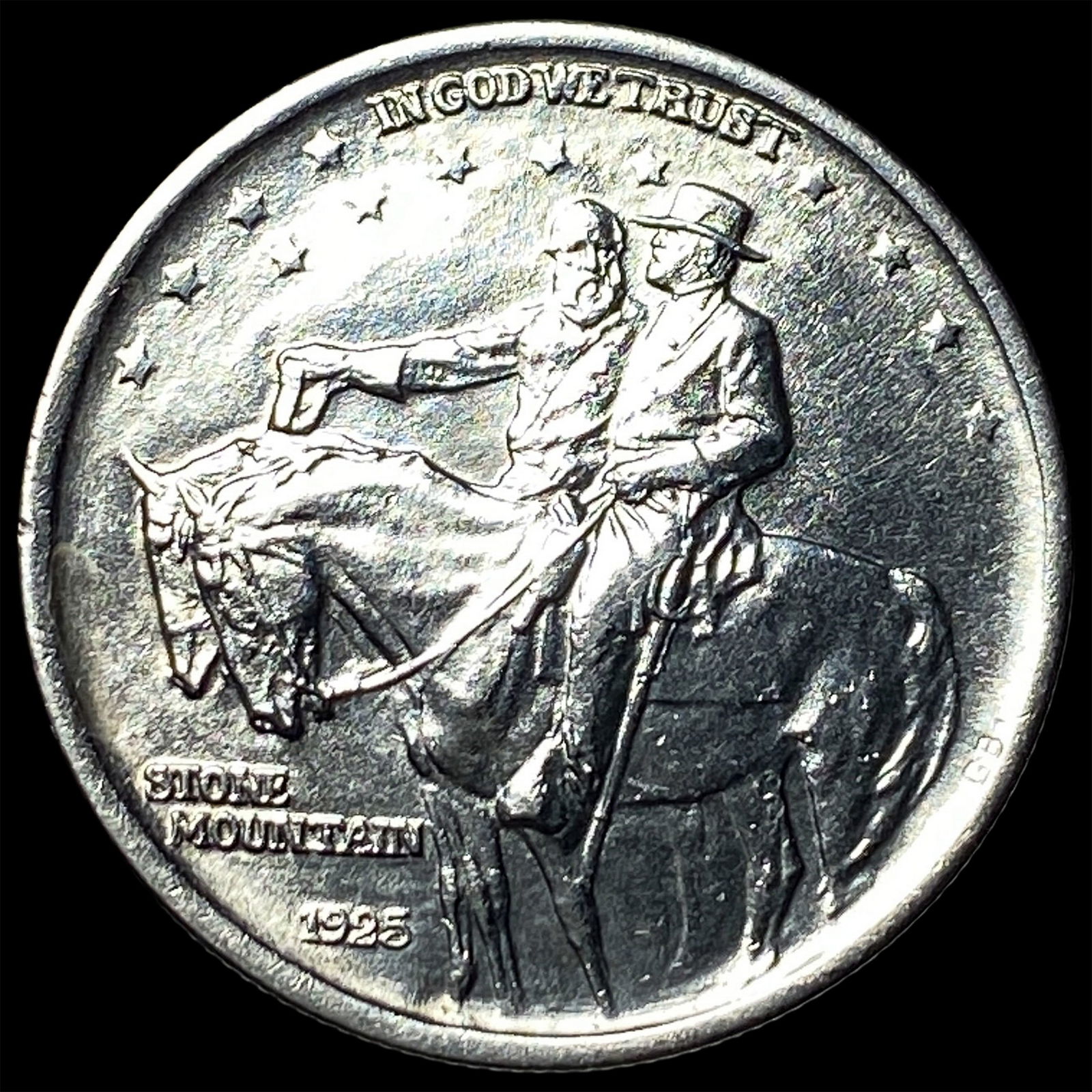 1925 Silver Stone Mountain Half Dollar CLOSELY UNCIRCULATED: 1925 Silver Stone Mountain Half Dollar CLOSELY UNCIRCULATED