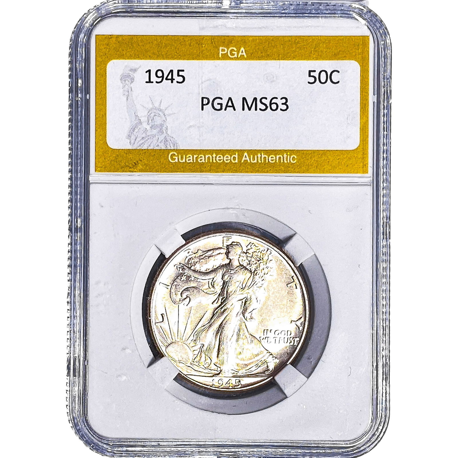 1945 Walking Liberty Half Dollar PGA MS63: 1945 Walking Liberty Half Dollar PGA MS63