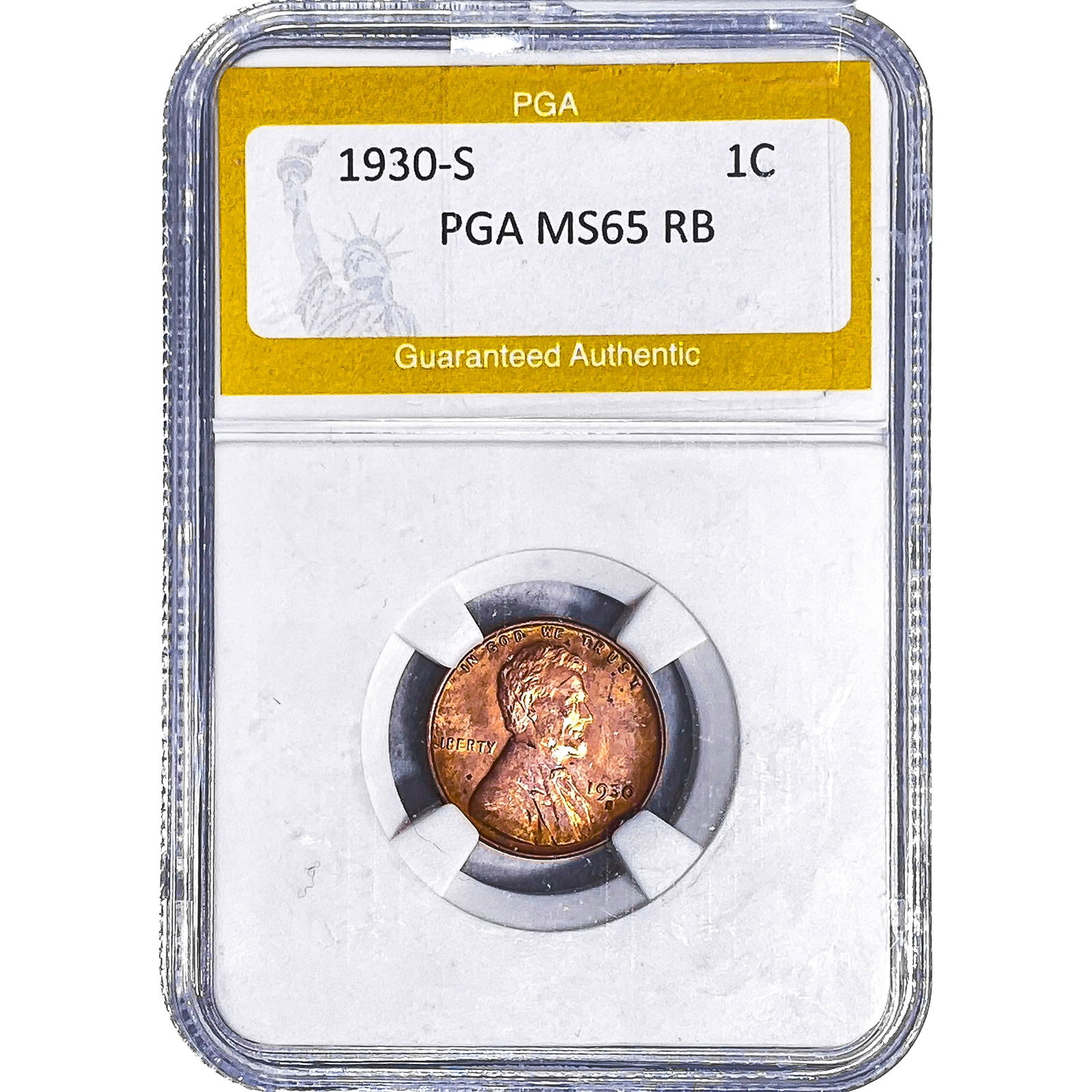 1930-S Wheat Cent PGA MS65 RB: 1930-S Wheat Cent PGA MS65 RB