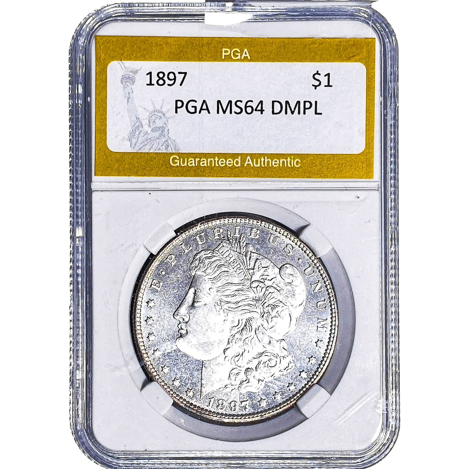 1897 Morgan Silver Dollar PGA MS64 DMPL: 1897 Morgan Silver Dollar PGA MS64 DMPL