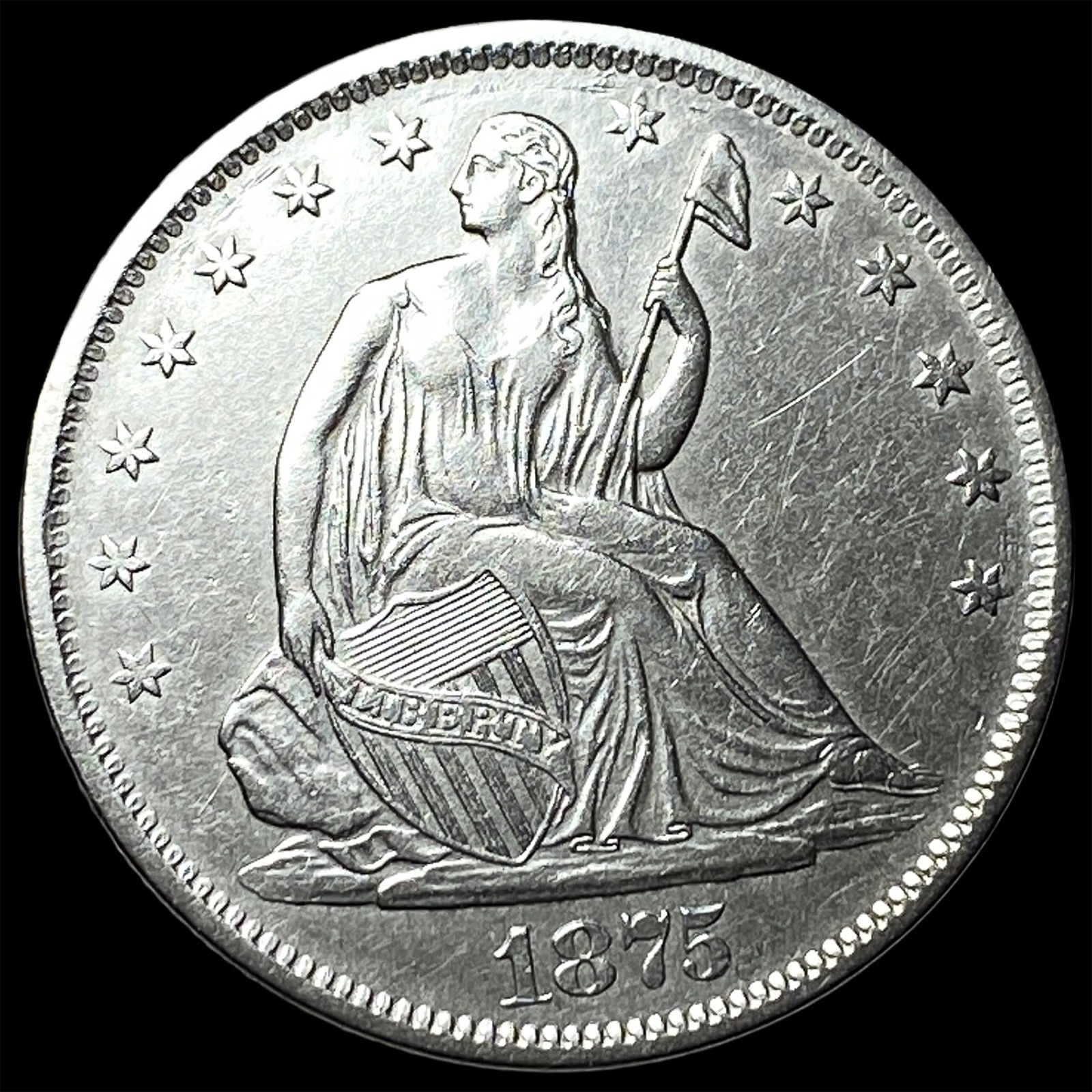 1875-S Silver Half Dollar CLOSELY UNCIRCULATED (1 of 2)