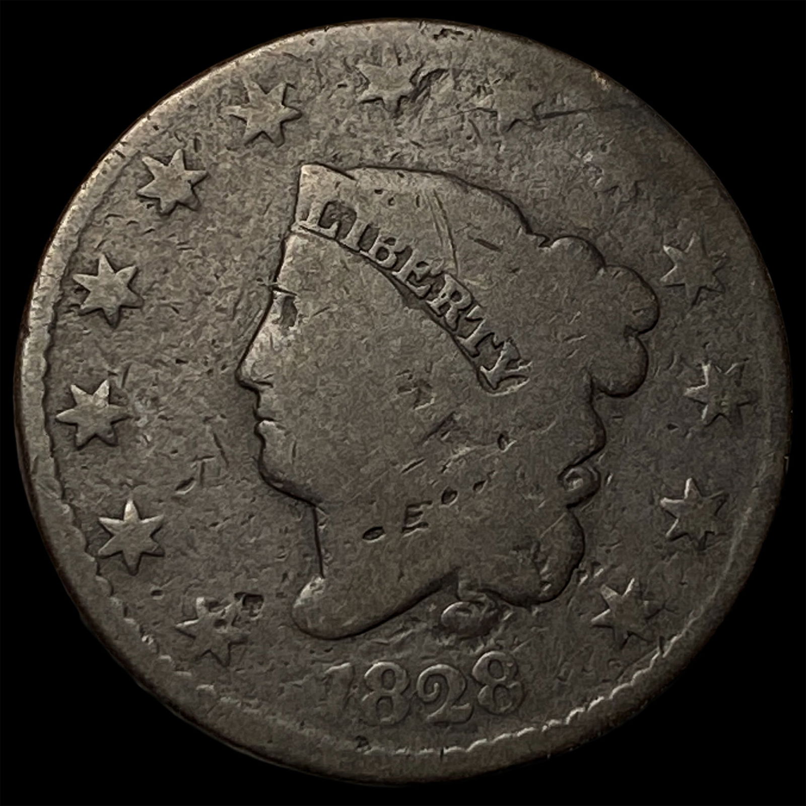 1828 Coronet Head Large Cent NICELY CIRCULATED: 1828 Coronet Head Large Cent NICELY CIRCULATED