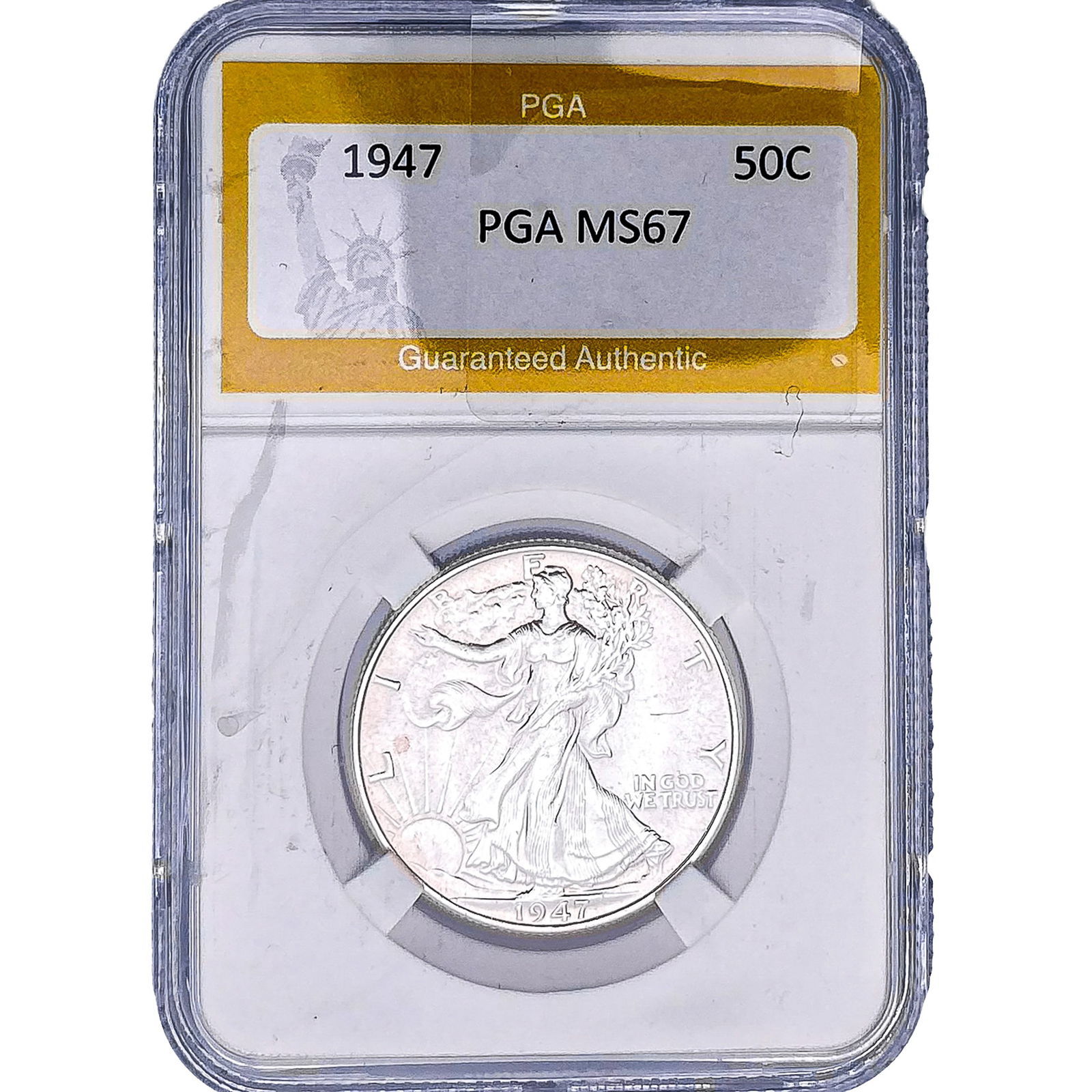 1947 Walking Liberty Half Dollar PGA MS67: 1947 Walking Liberty Half Dollar PGA MS67