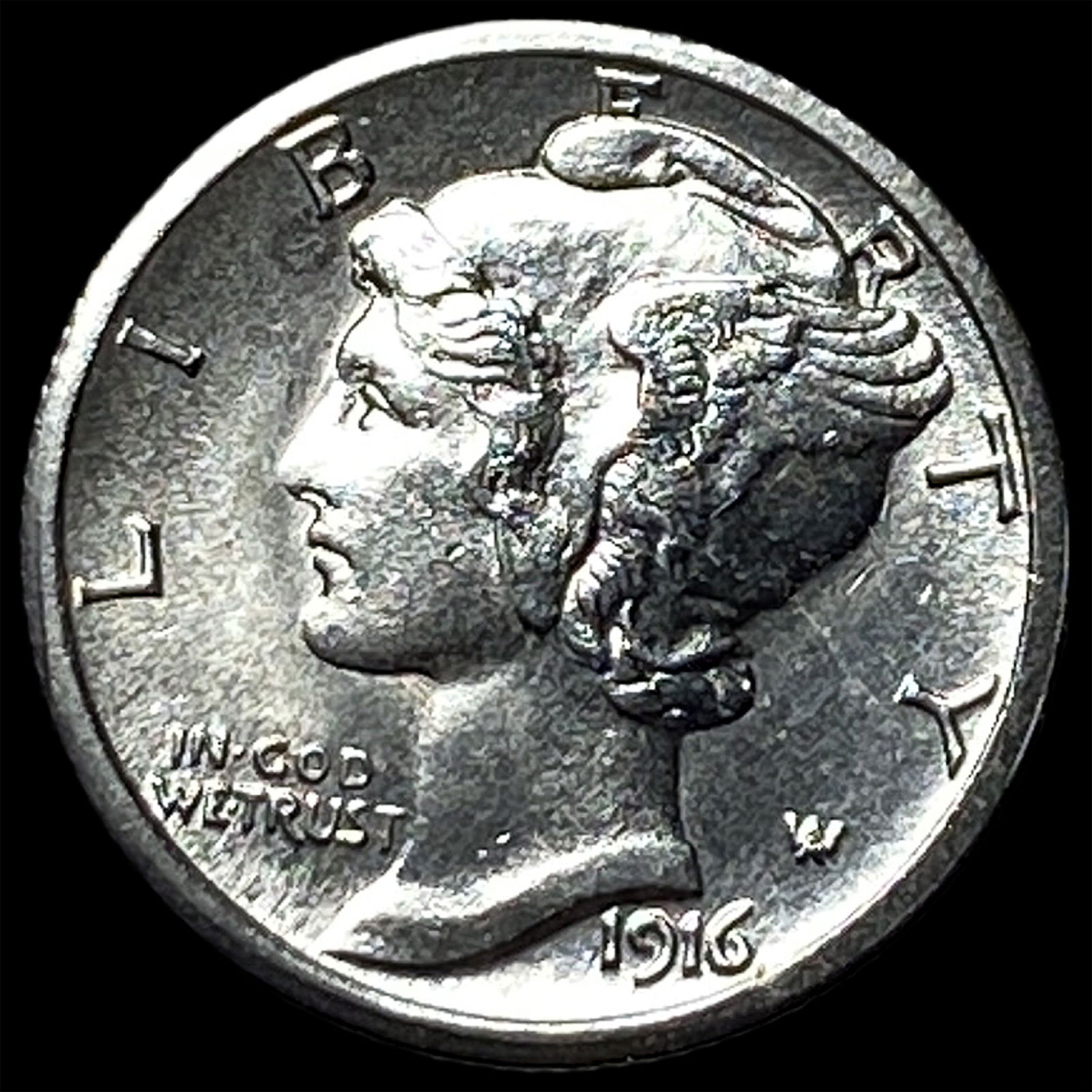 1916-S Silver Mercury Dime GEM BU (1 of 2)
