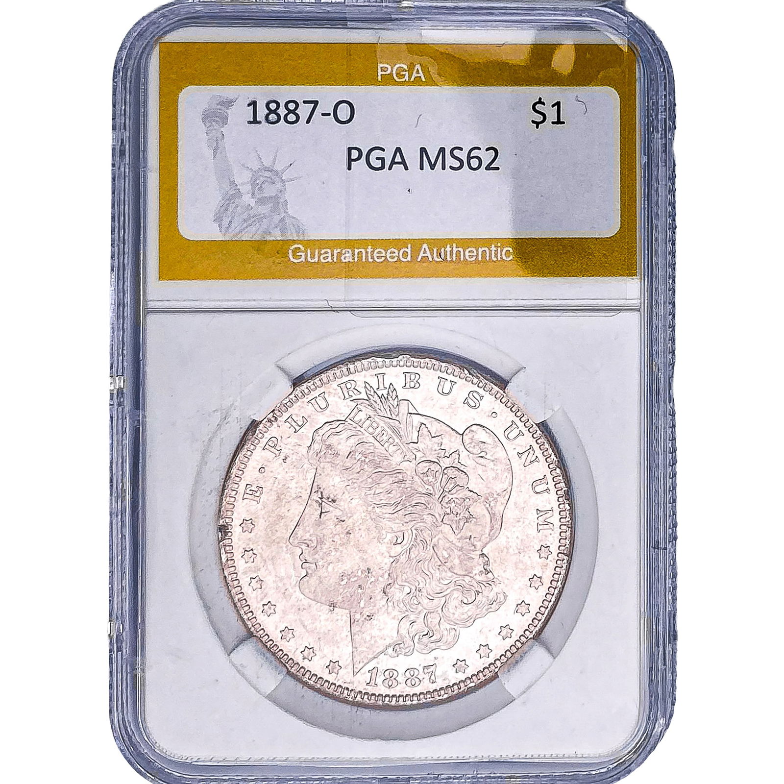 1887-O Morgan Silver Dollar PGA MS62: 1887-O Morgan Silver Dollar PGA MS62