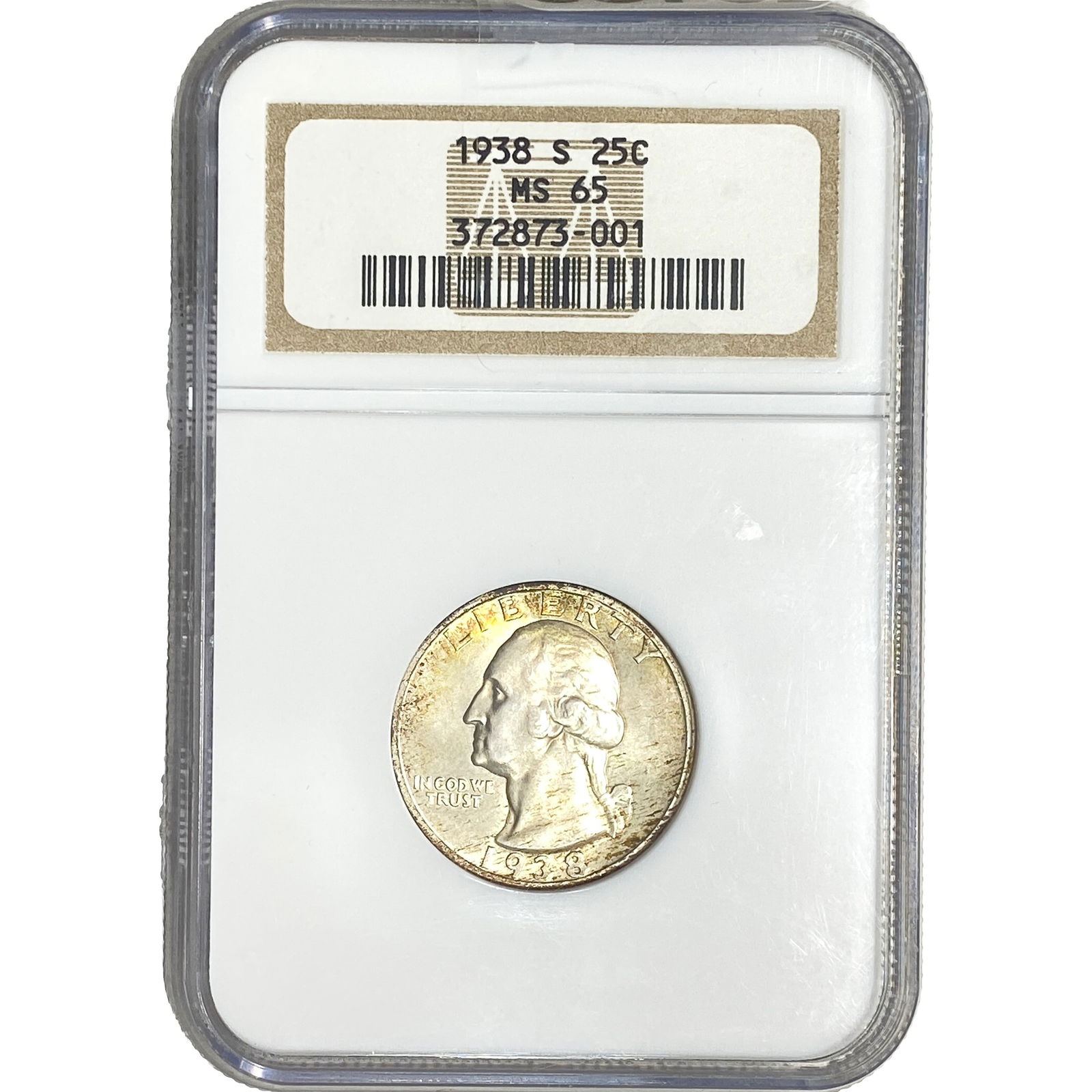 1938-S Washington Silver Quarter NGC MS65: 1938-S Washington Silver Quarter NGC MS65