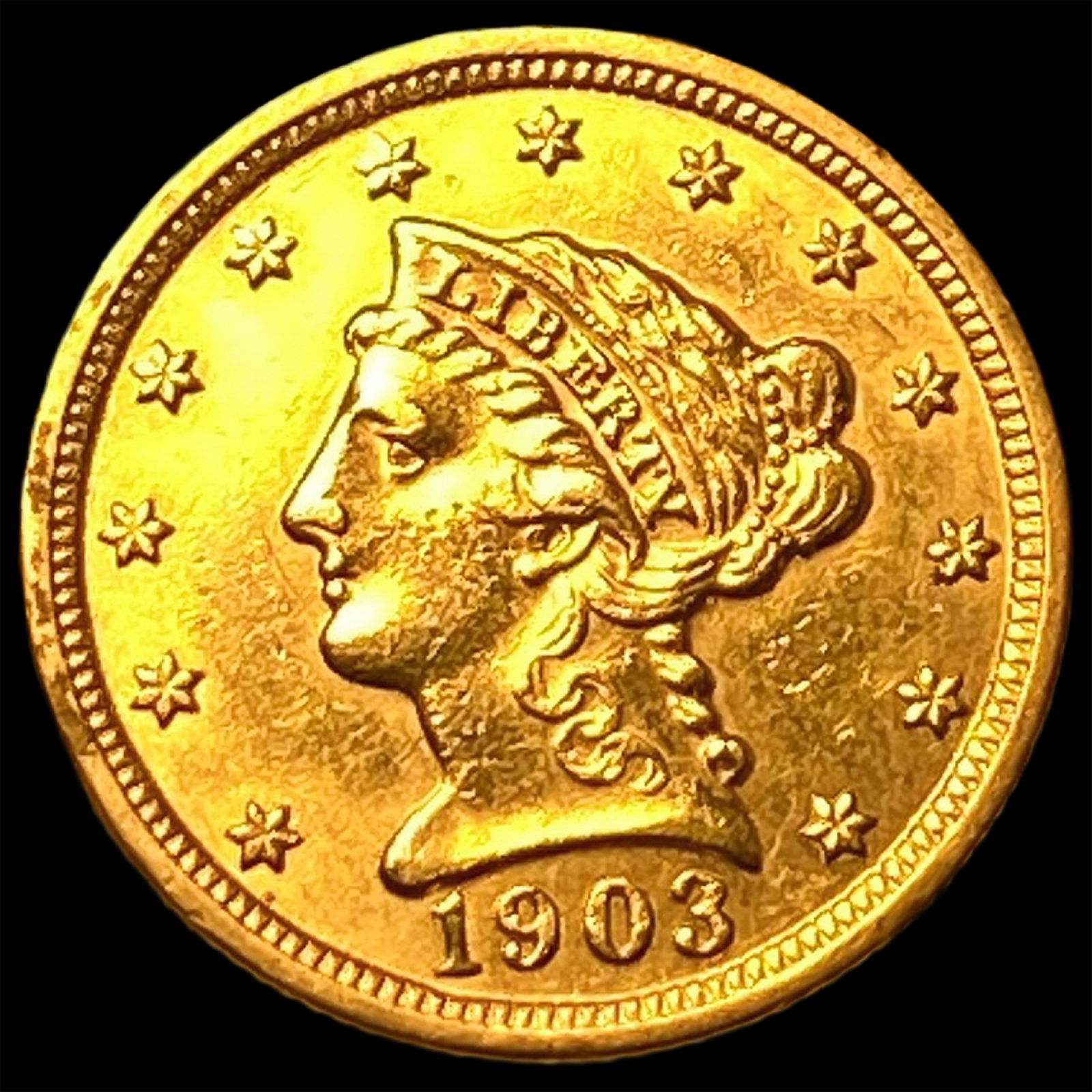 1903 Liberty Head Gold Quarter Eagle $2.50 UNCIRCULATED: 1903 Liberty Head Gold Quarter Eagle $2.50 UNCIRCULATED